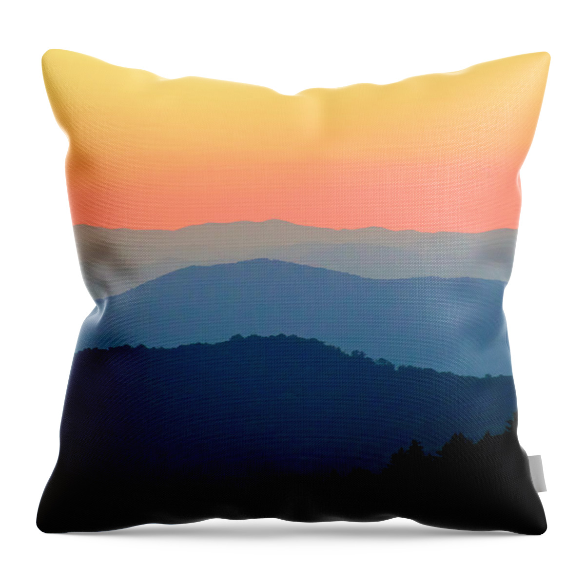 Blue Ridge Throw Pillow featuring the photograph Layers #1 by William Wetmore