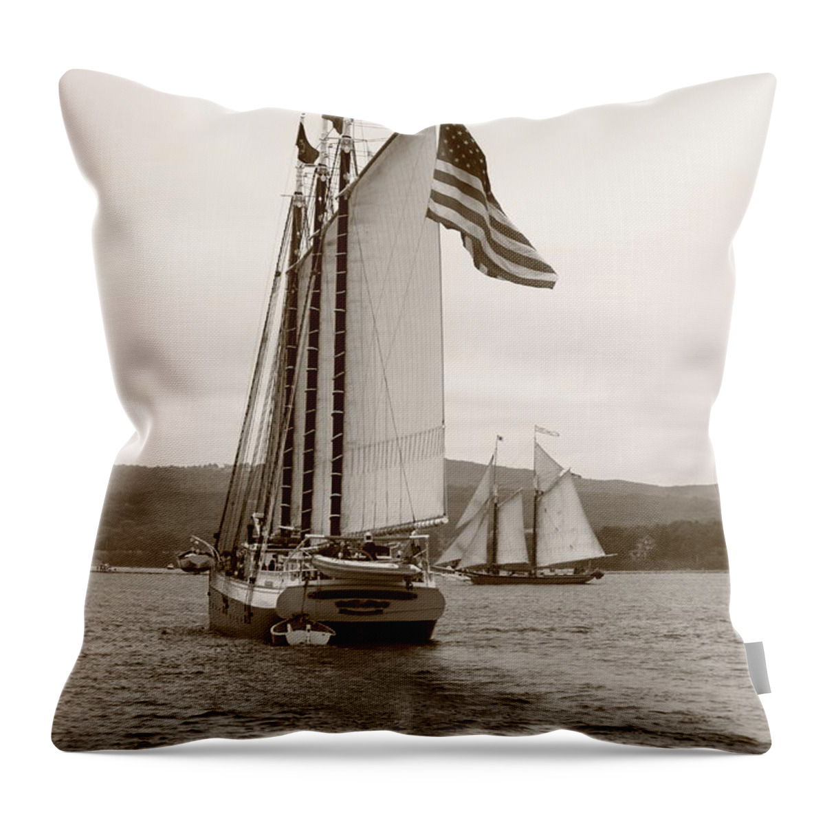 Seascape Throw Pillow featuring the photograph Lewis R French And Victory Chimes #1 by Doug Mills