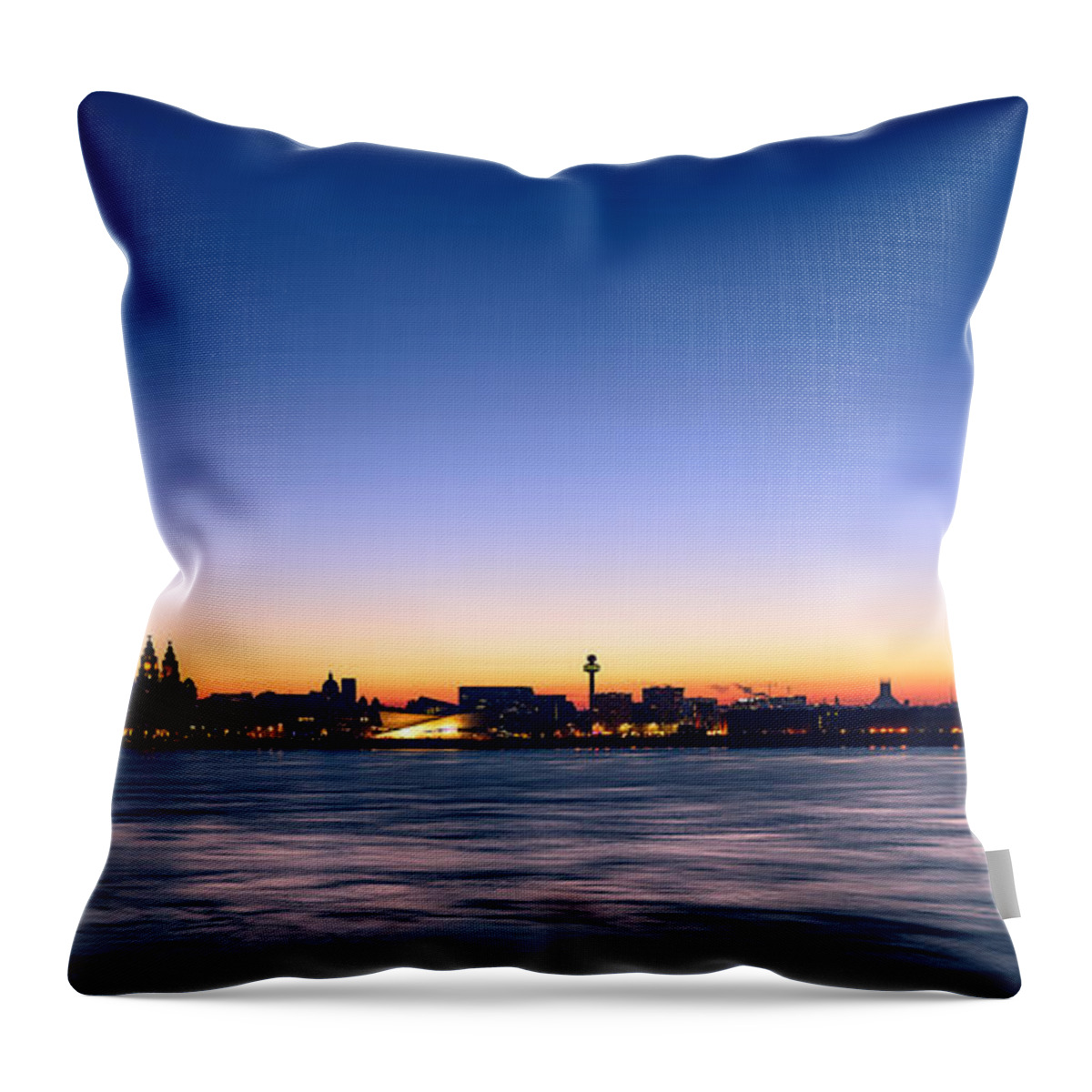 England Throw Pillow featuring the photograph Liverpool Skyline #3 by Peter OReilly