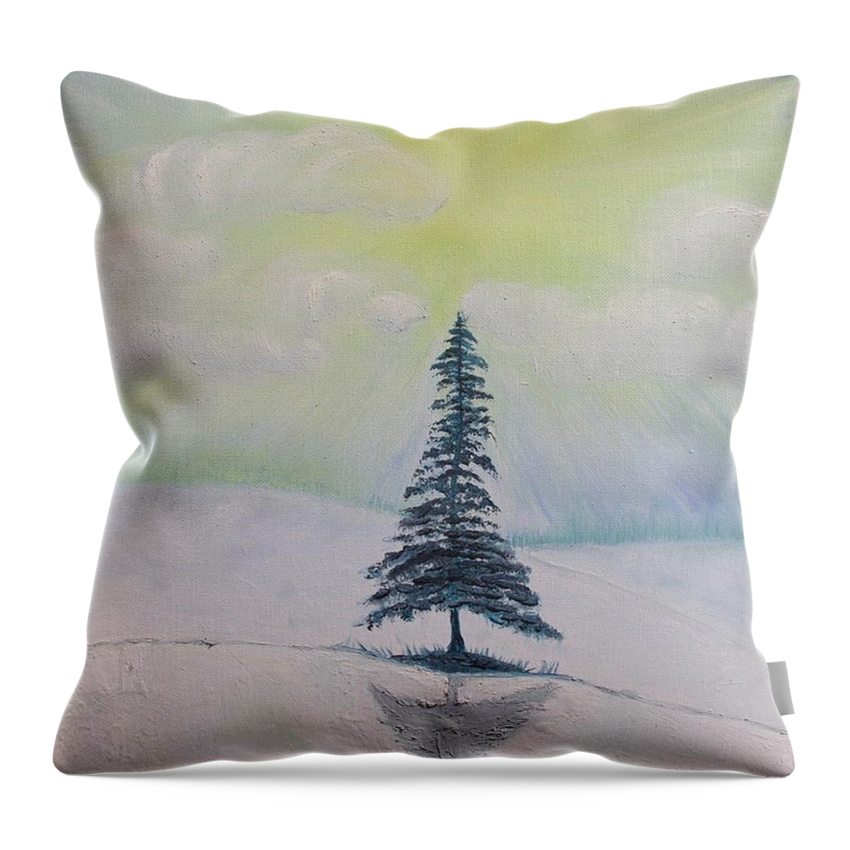 Nature Throw Pillow featuring the photograph Lone Tree #1 by Outside the door By Patt