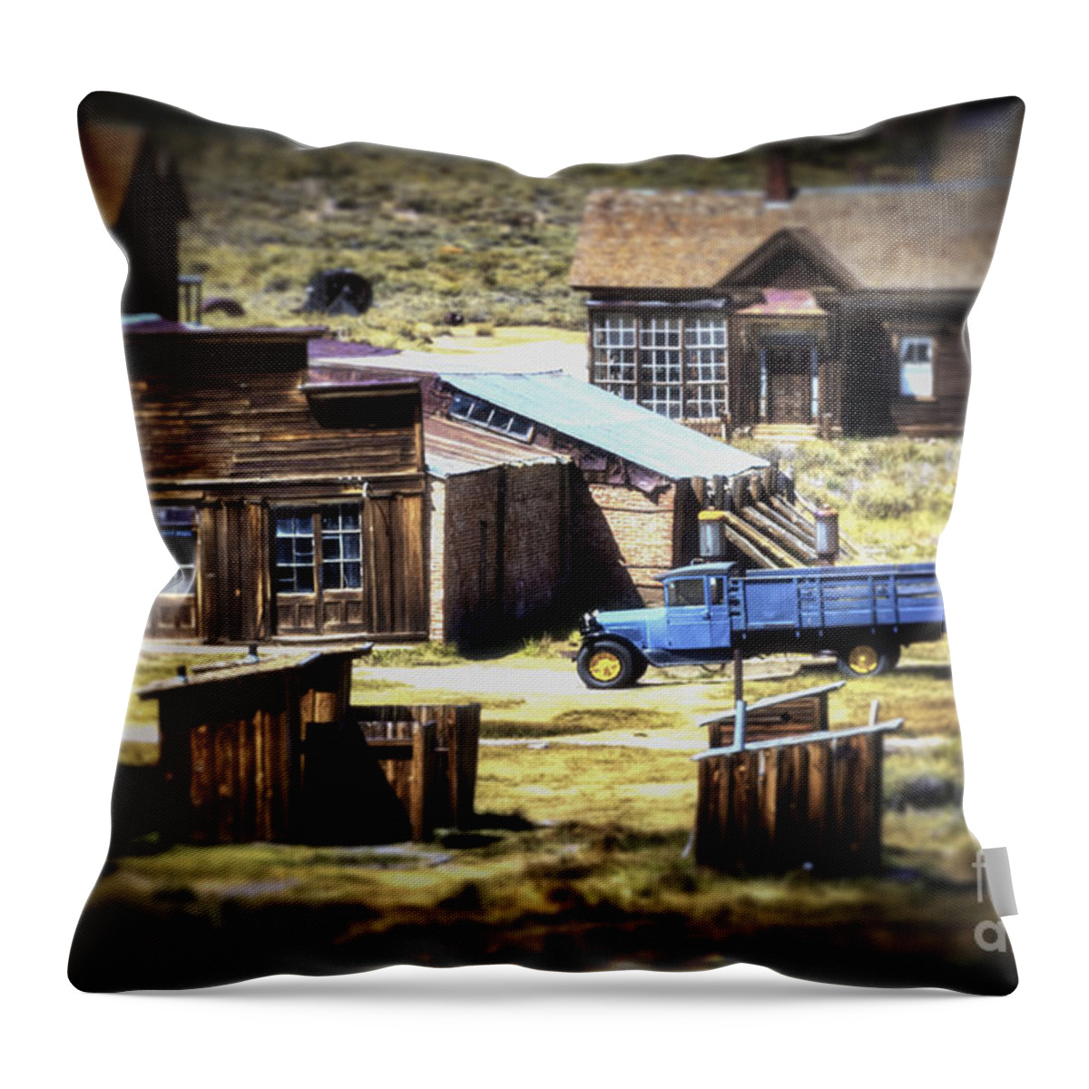 Bodie California Throw Pillow featuring the photograph Looking Back #1 by Mitch Shindelbower