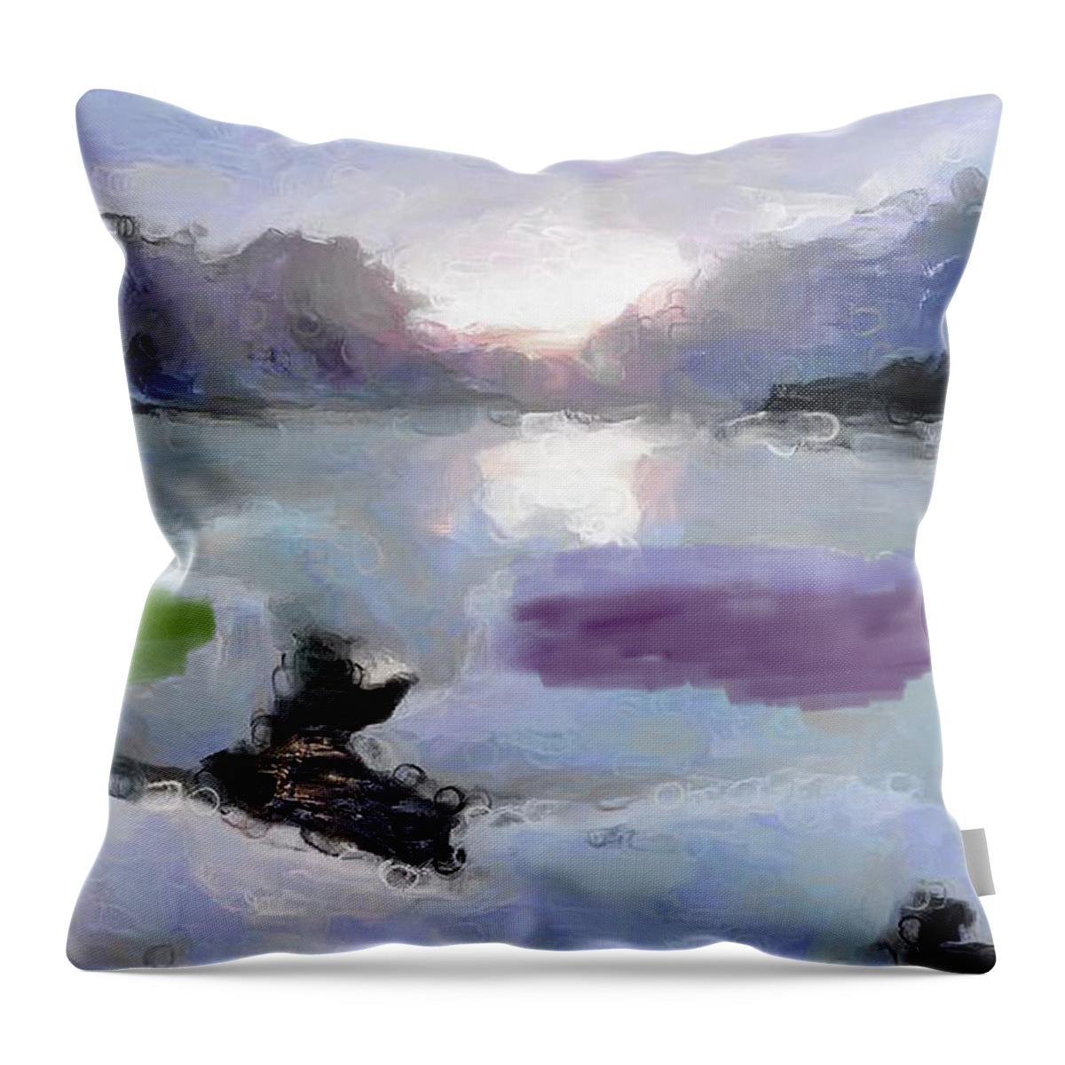 Digital Throw Pillow featuring the photograph Looking Out Into The Bay #1 by Richard Baron