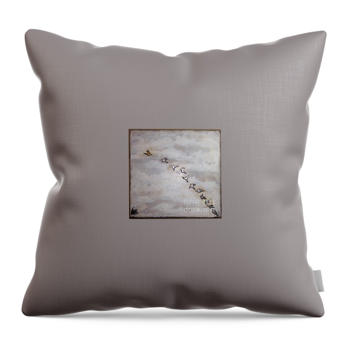 Birds Throw Pillow featuring the painting 1 by M J Venrick