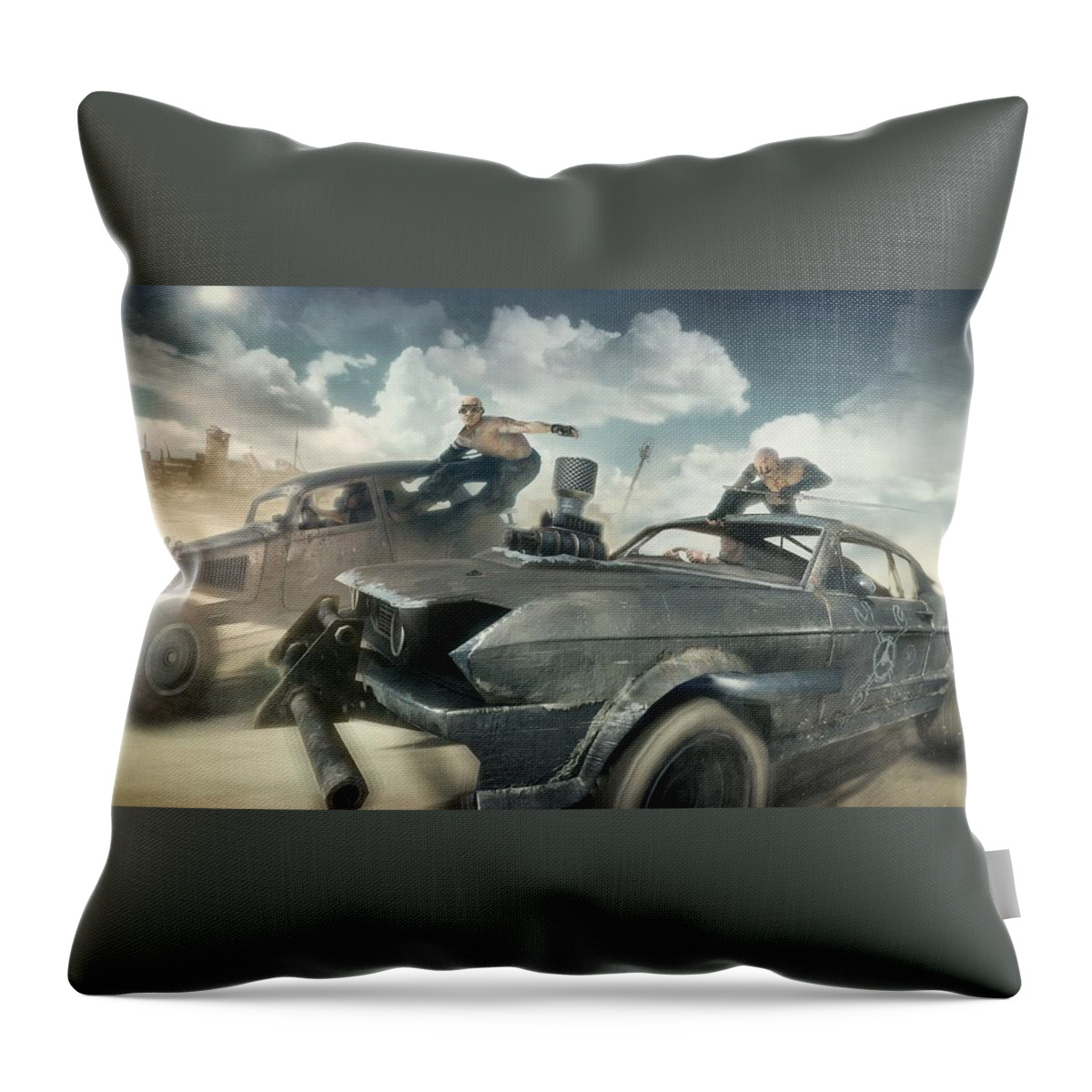 Mad Max Throw Pillow featuring the digital art Mad Max #1 by Super Lovely