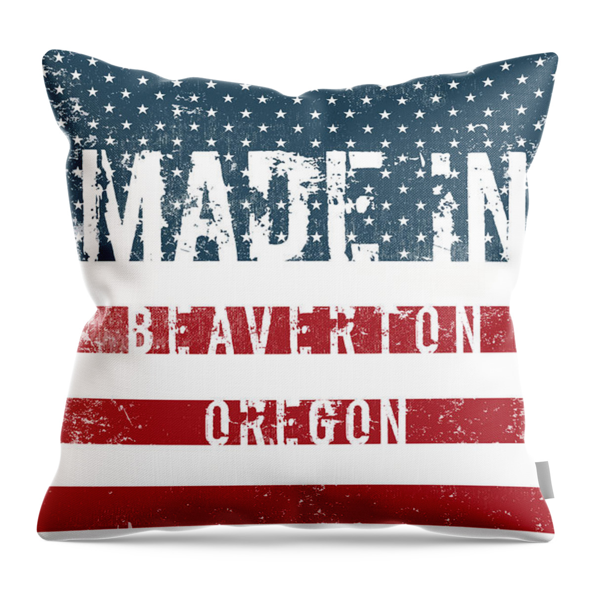 Beaverton Throw Pillow featuring the digital art Made in Beaverton, Oregon #1 by Tinto Designs