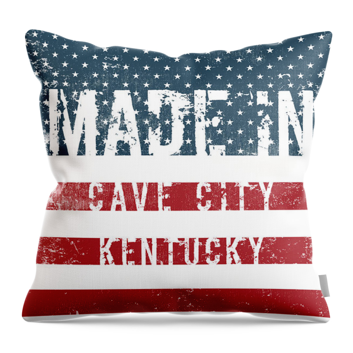 Cave City Throw Pillow featuring the digital art Made in Cave City, Kentucky #1 by Tinto Designs