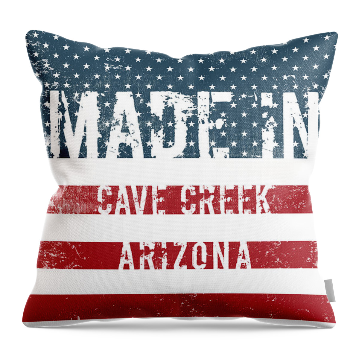 Cave Creek Throw Pillow featuring the digital art Made in Cave Creek, Arizona #1 by Tinto Designs