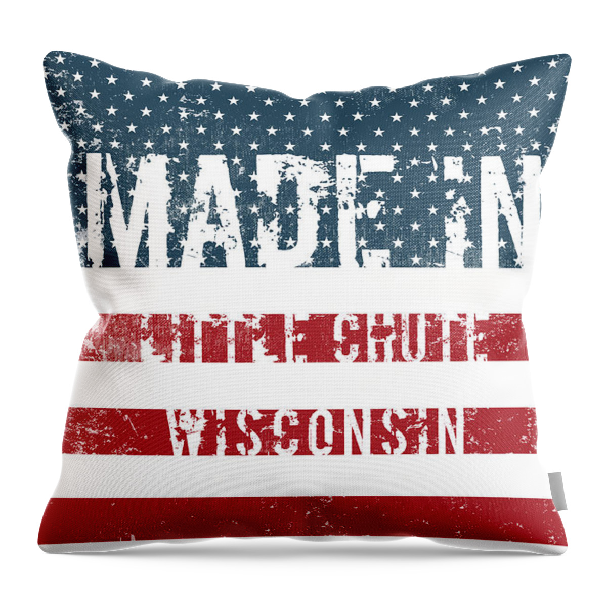 Little Chute Throw Pillow featuring the digital art Made in Little Chute, Wisconsin #1 by Tinto Designs