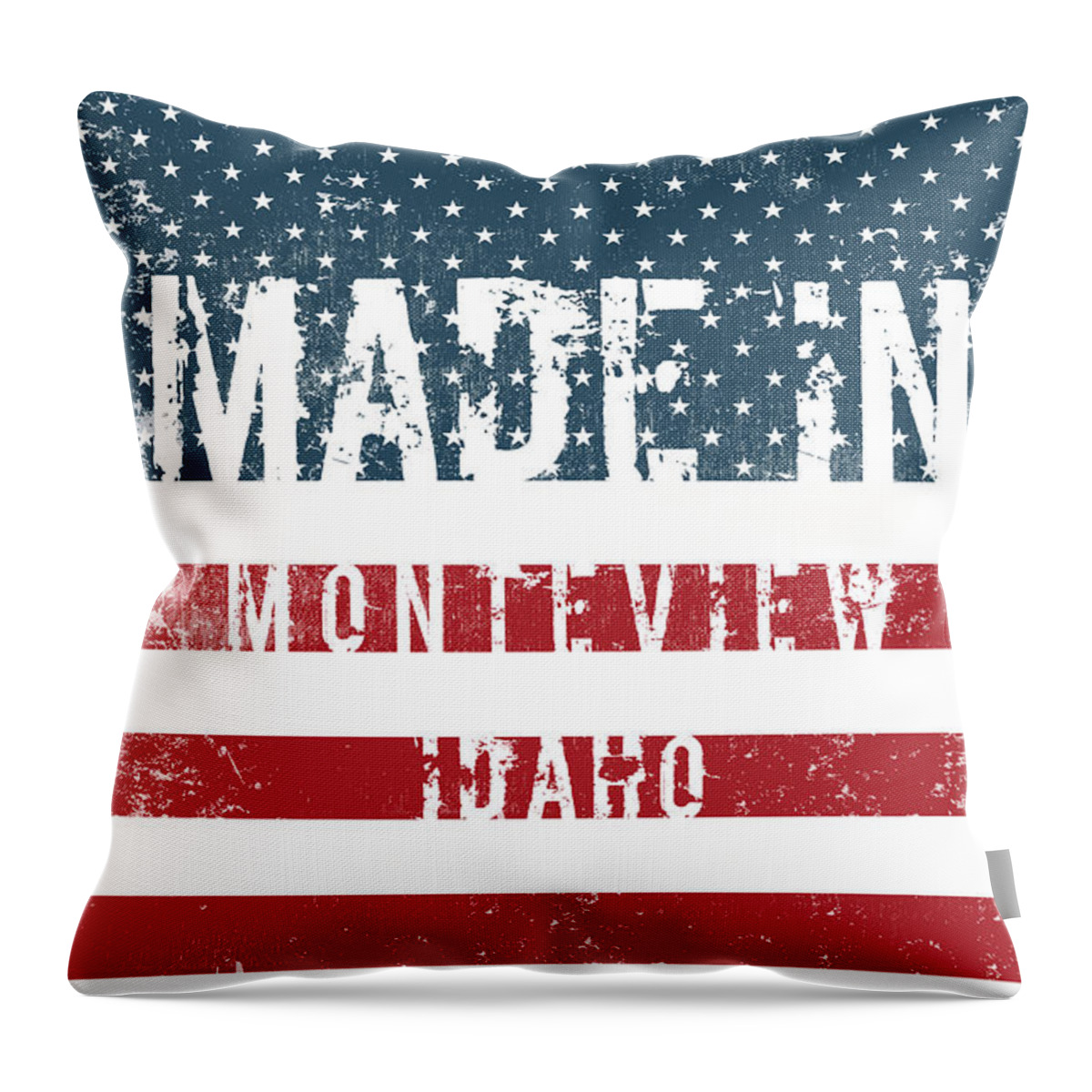 Monteview Throw Pillow featuring the digital art Made in Monteview, Idaho #1 by Tinto Designs