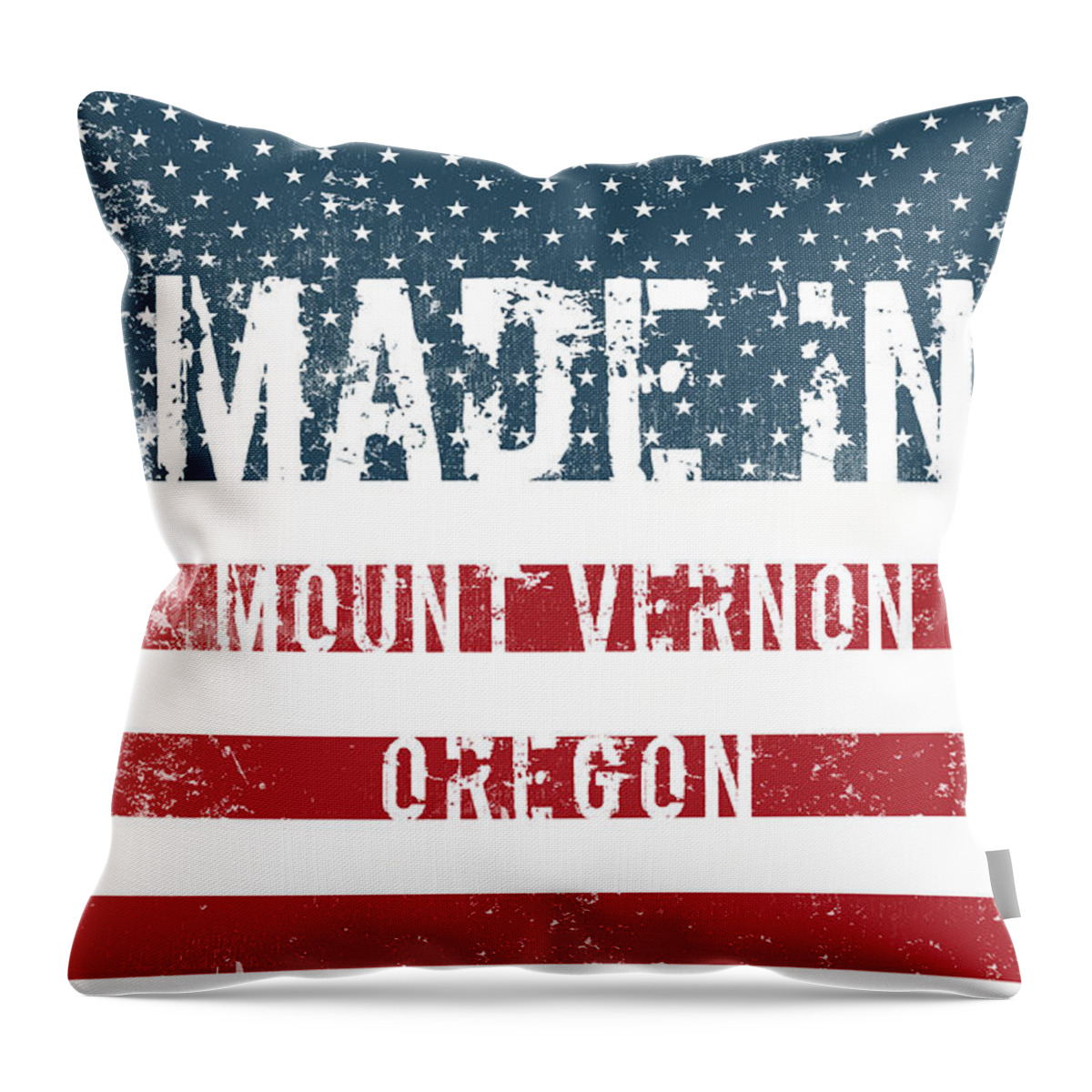 Mount Vernon Throw Pillow featuring the digital art Made in Mount Vernon, Oregon #1 by Tinto Designs