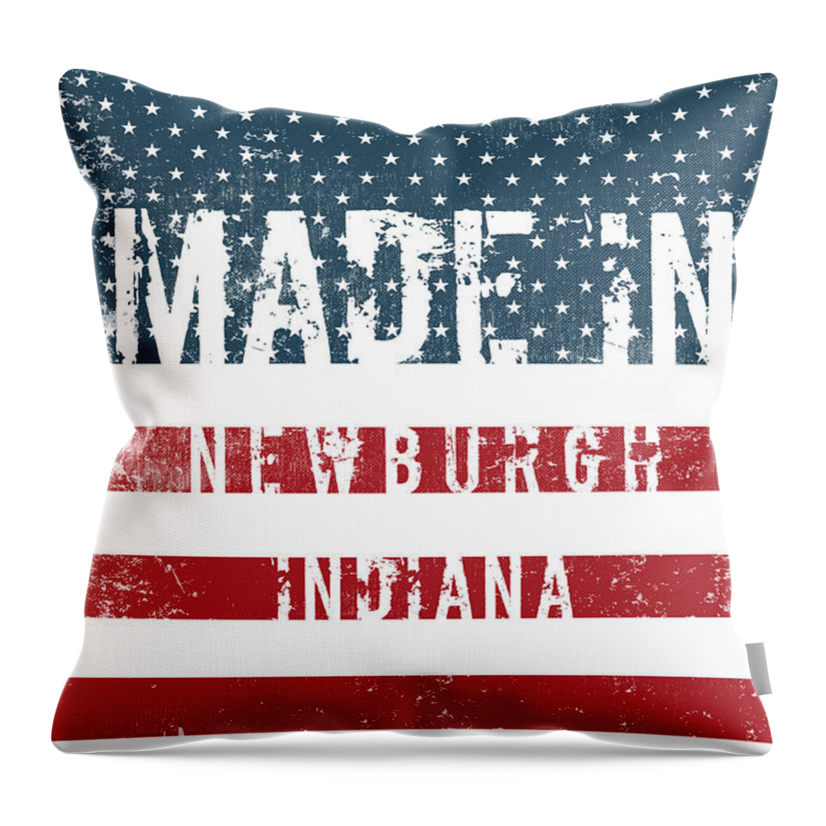 Newburgh Throw Pillow featuring the digital art Made in Newburgh, Indiana #1 by Tinto Designs