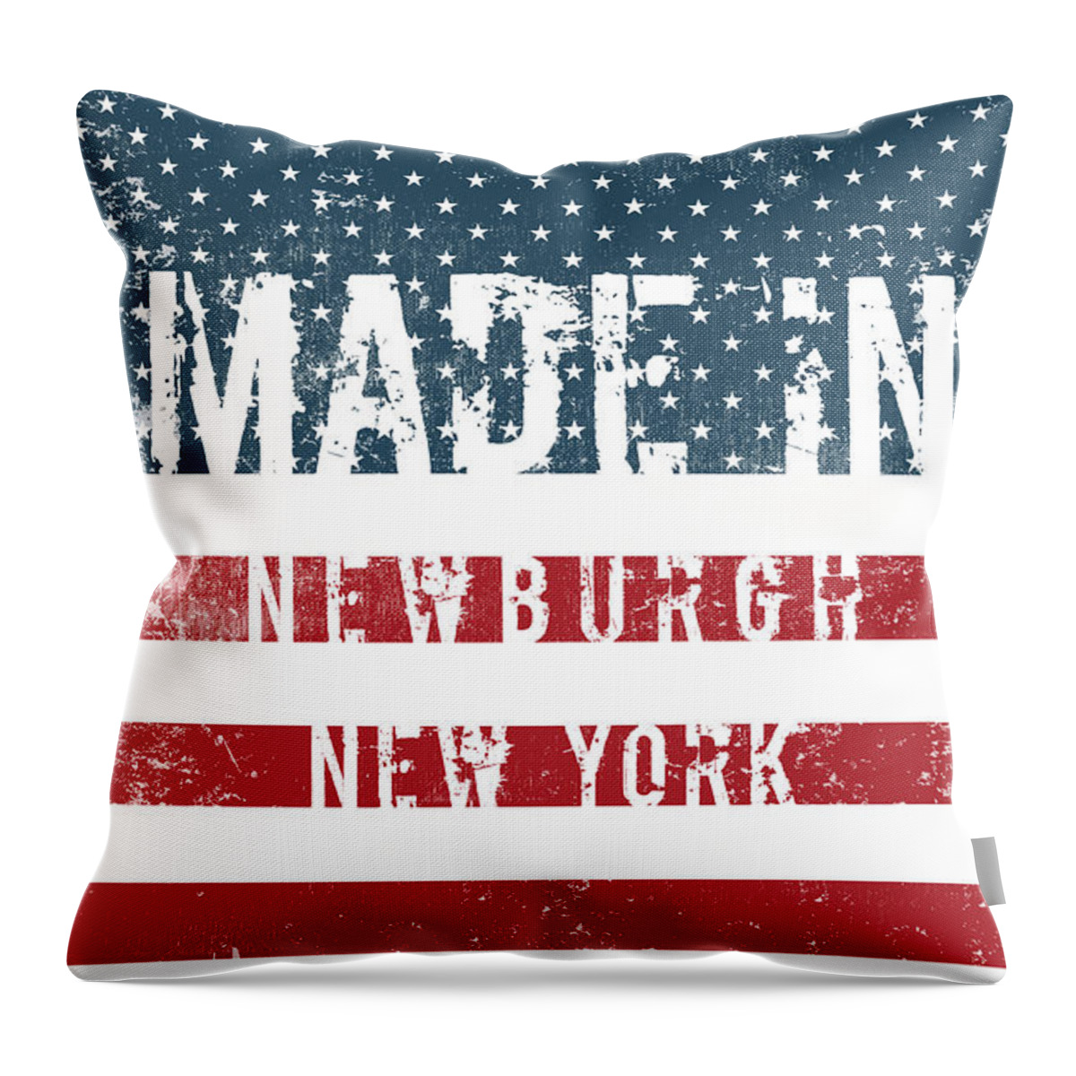 Newburgh Throw Pillow featuring the digital art Made in Newburgh, New York #1 by Tinto Designs