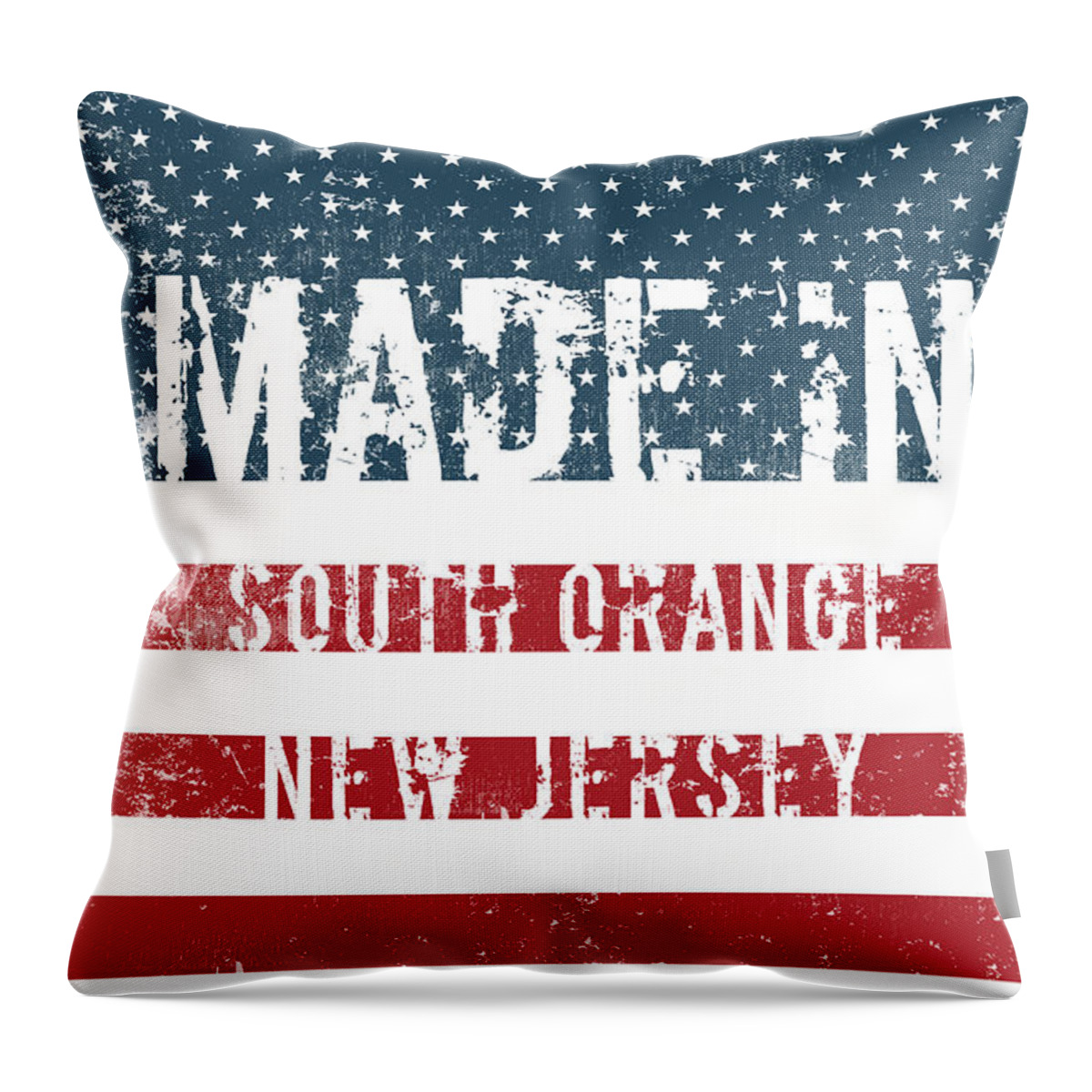 South Orange Throw Pillow featuring the digital art Made in South Orange, New Jersey #1 by Tinto Designs