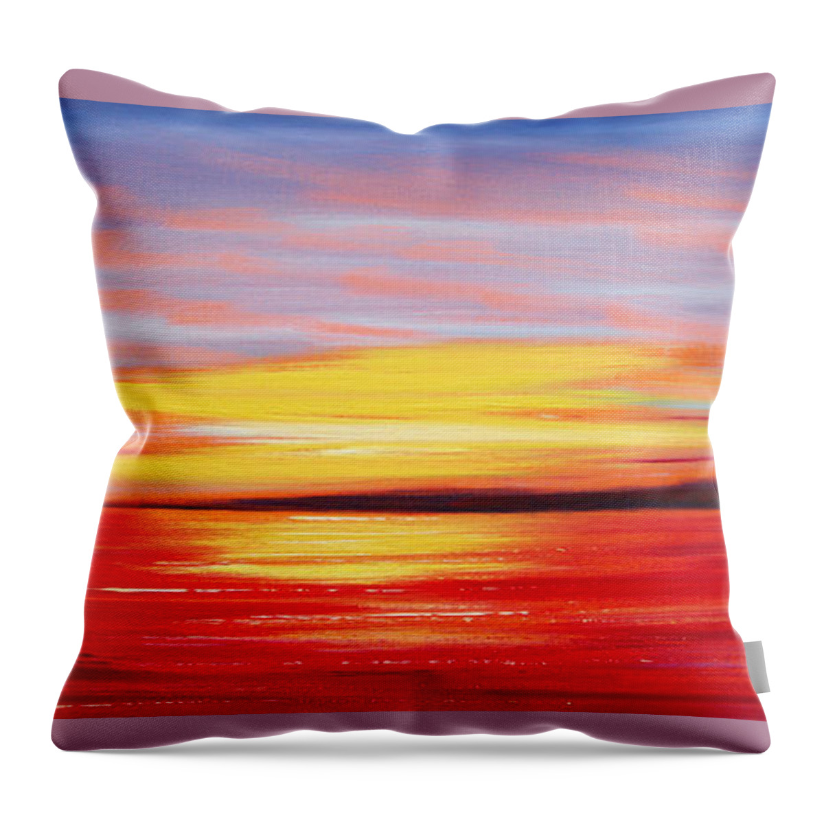 Sunset Throw Pillow featuring the painting Magic at Sunset #2 by Gina De Gorna