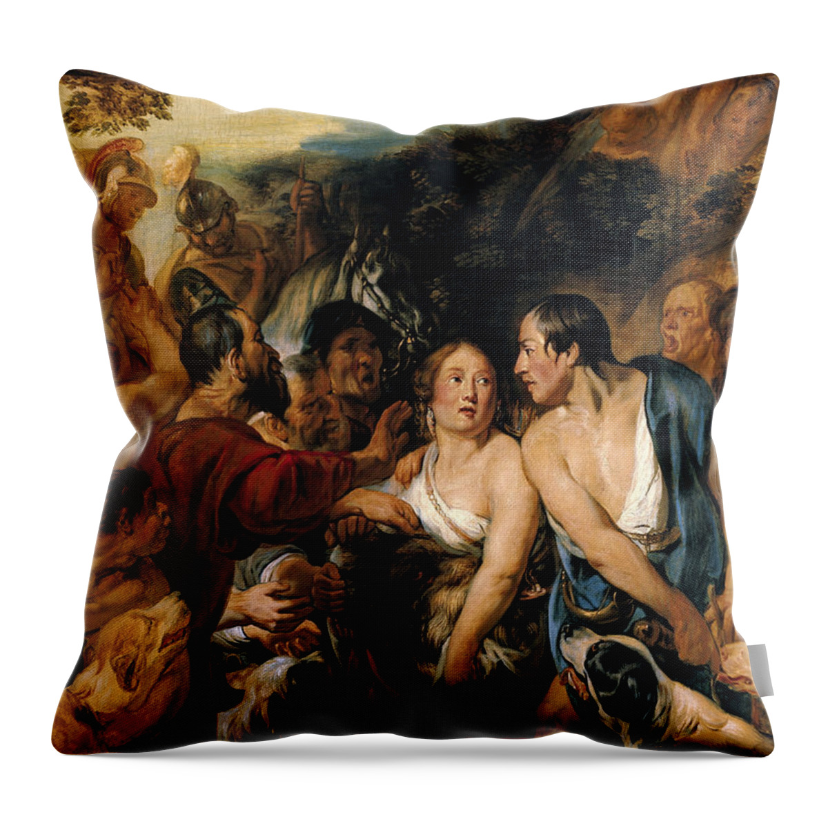 Jacob Jordaens Throw Pillow featuring the painting Meleager and Atalante #2 by Jacob Jordaens