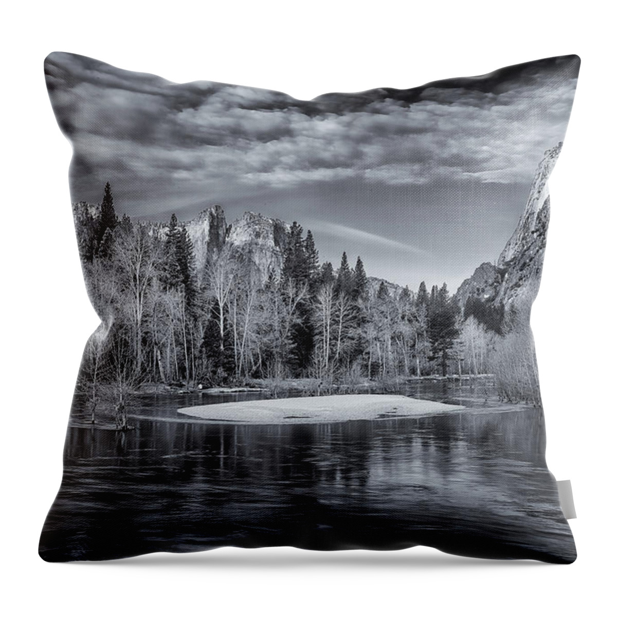 Merced River Throw Pillow featuring the photograph Merced River Scene #1 by Bill Roberts