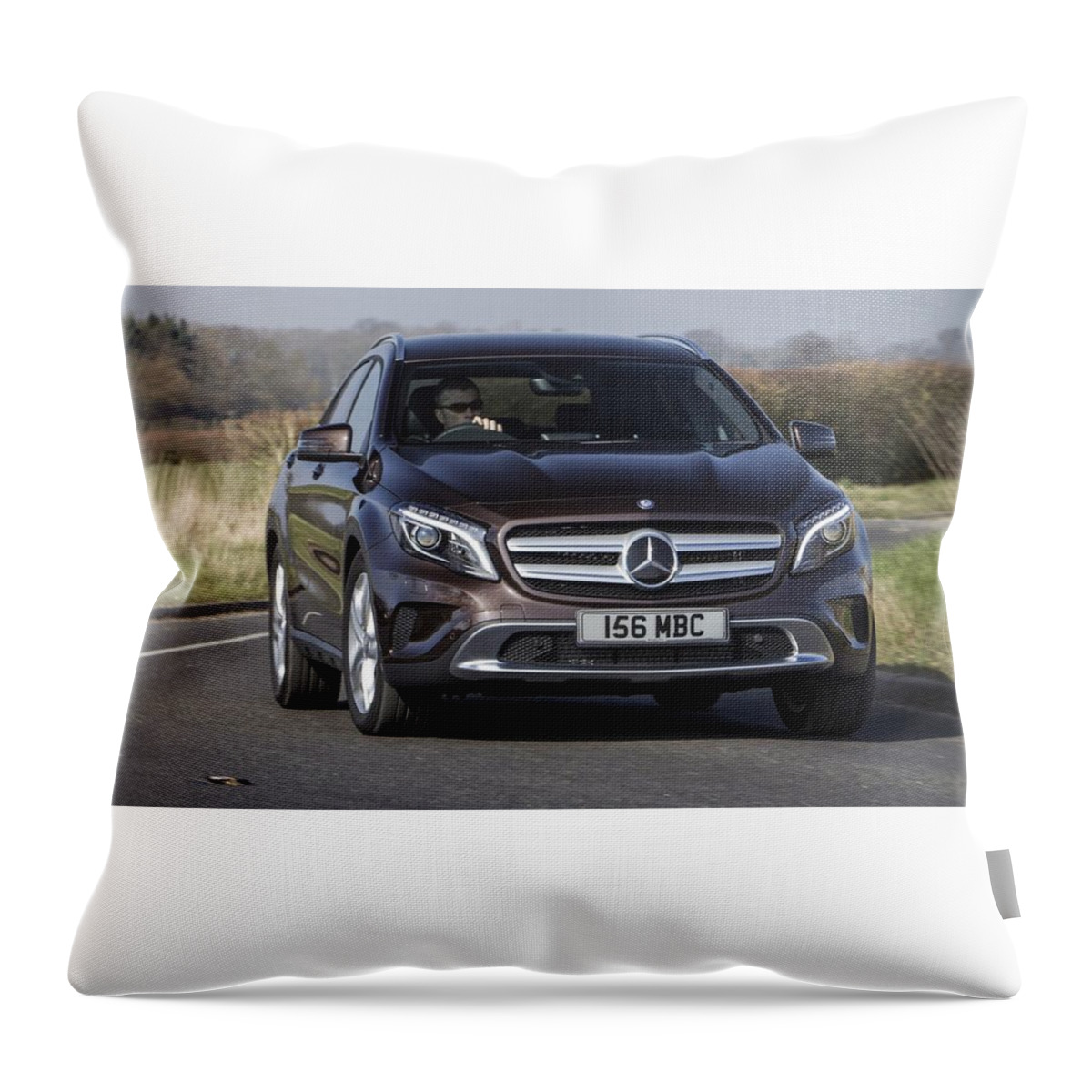 Mercedes-benz Gla-class Throw Pillow featuring the digital art Mercedes-Benz GLA-Class #1 by Maye Loeser