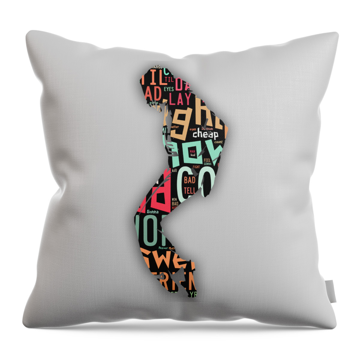 Michael Jackson Art Throw Pillow featuring the mixed media Michael Jackson I'm Bad #1 by Marvin Blaine