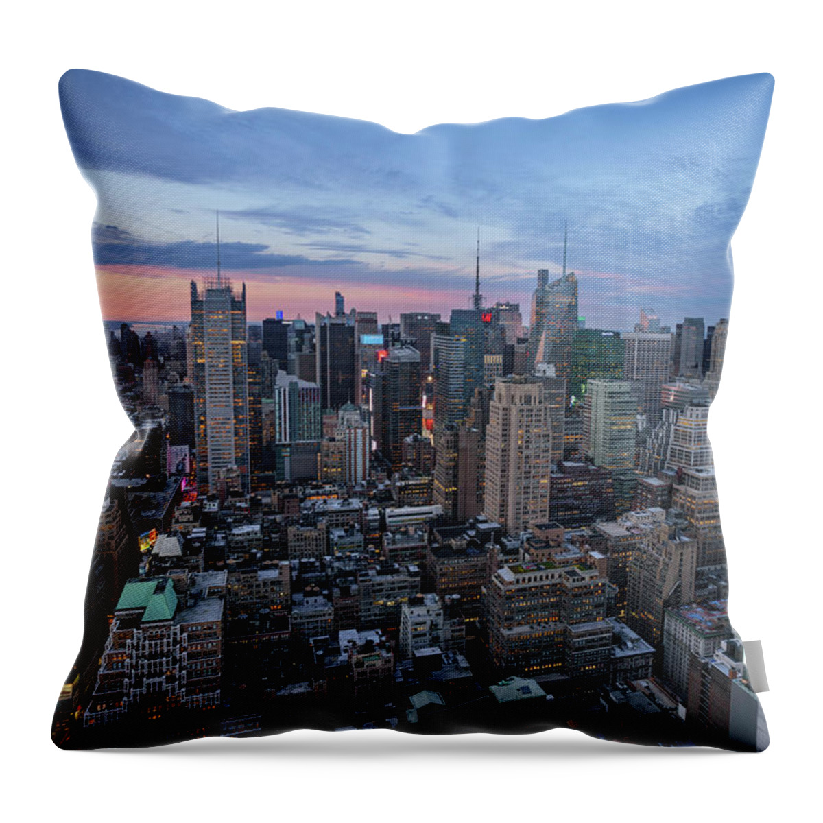 Manhattan Throw Pillow featuring the photograph Midtown Sunset #1 by David Dedman