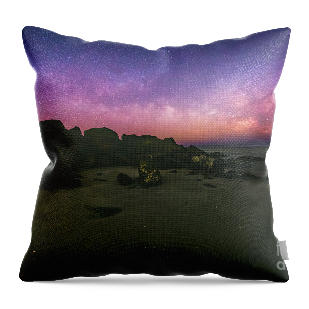 Milky Way Throw Pillow featuring the photograph Milky Way Beach #1 by Robert Loe