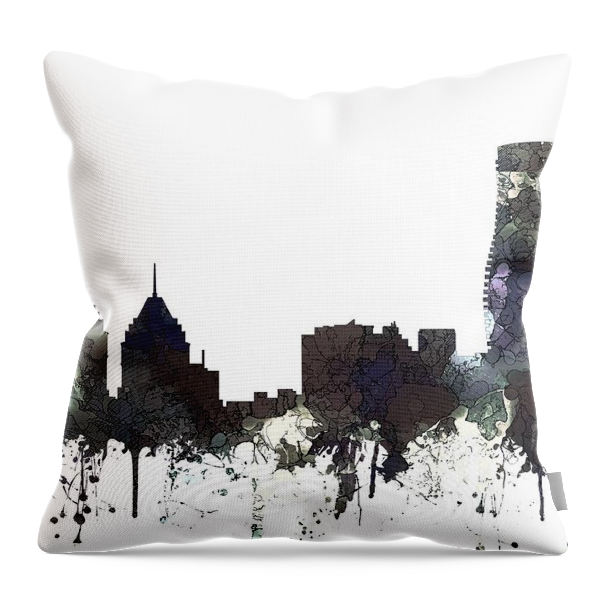 Mississauga Ont. Skyline Throw Pillow featuring the digital art Mississauga Ont. Skyline #3 by Marlene Watson