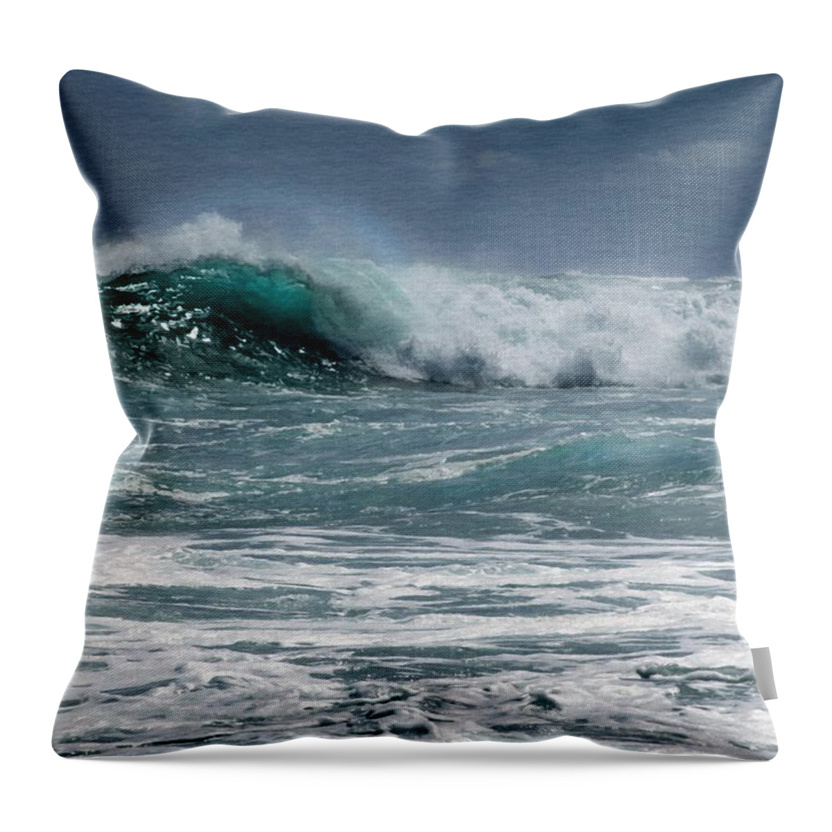 Monster Seas Throw Pillow featuring the photograph Monster Seas #1 by Frank Wilson