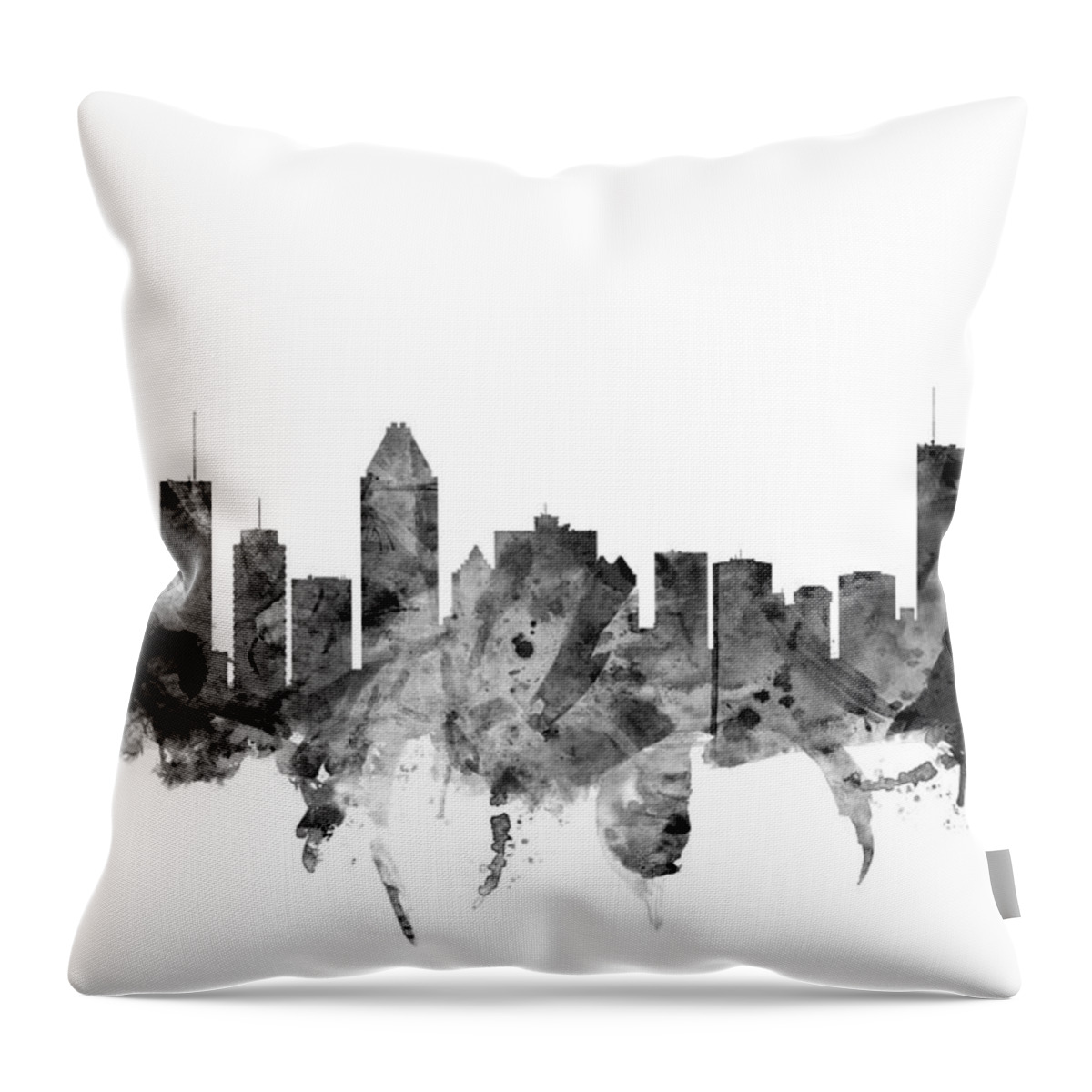 City Skyline Throw Pillow featuring the digital art Montreal Canada Skyline #1 by Michael Tompsett