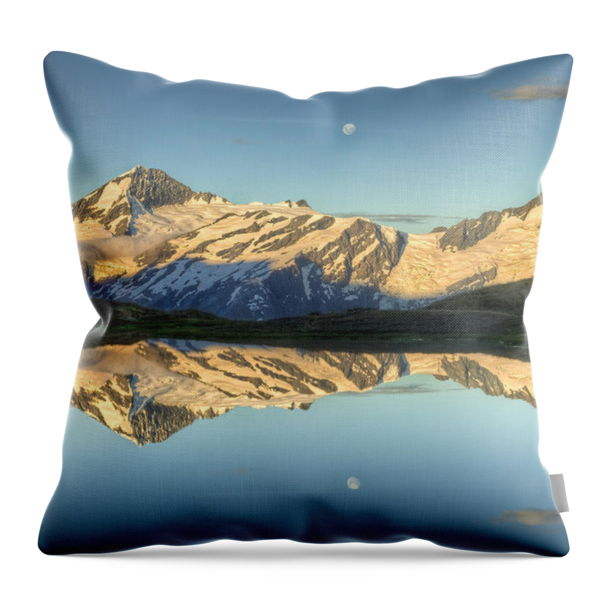 00441029 Throw Pillow featuring the photograph Mount Aspiring Moonrise Over Cascade #1 by Colin Monteath