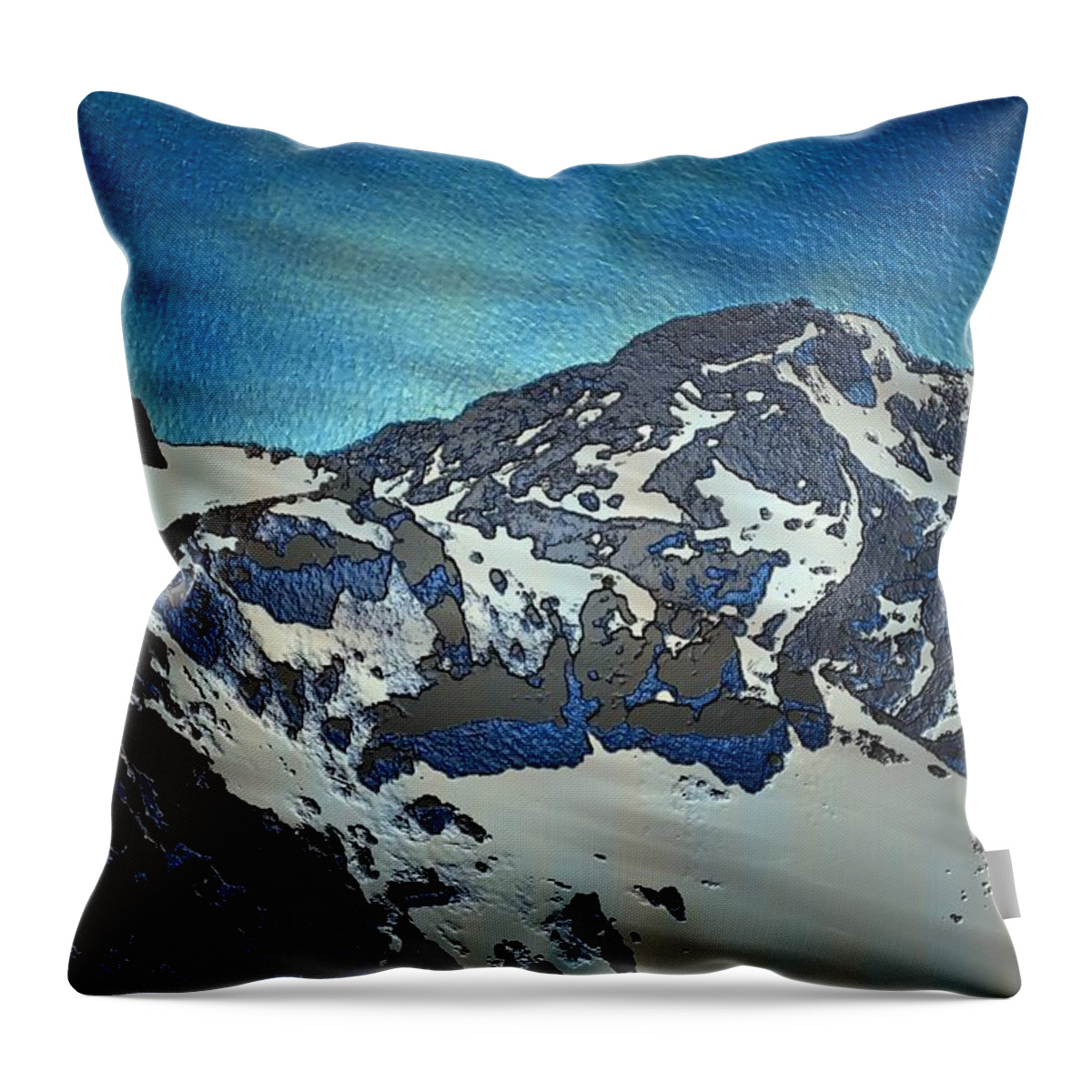 Mountain Throw Pillow featuring the painting Mountain #1 by Mark Taylor