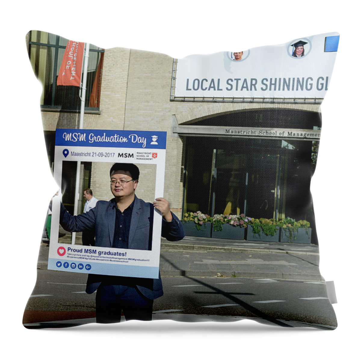  Throw Pillow featuring the photograph MSM Graduation Ceremony 2017 #1 by Maastricht School Of Management