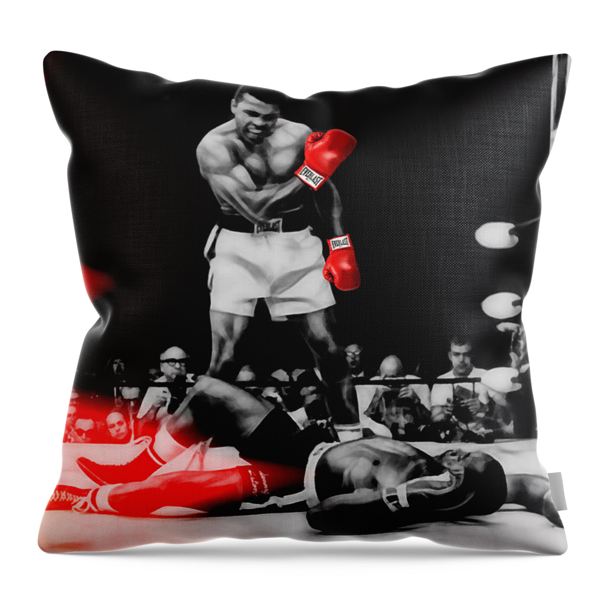 Sports Paintings Throw Pillow featuring the mixed media Muhammad Ali Art #1 by Marvin Blaine