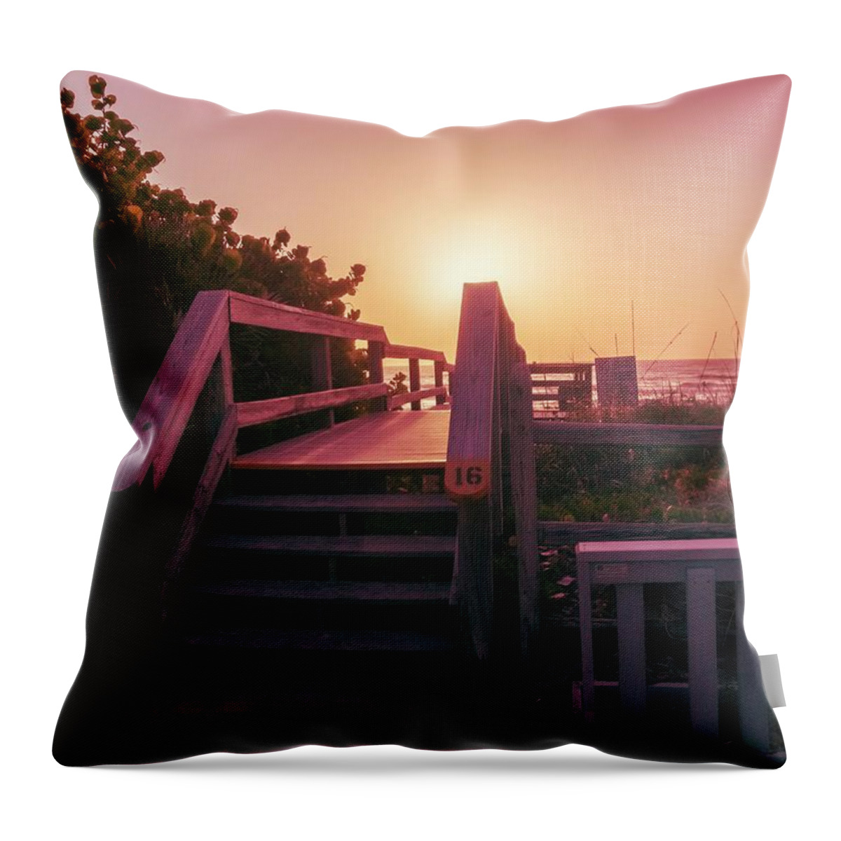 Florida Beaches Throw Pillow featuring the photograph My Atlantic Dream - The Boardwalk. #2 by Carlos Avila
