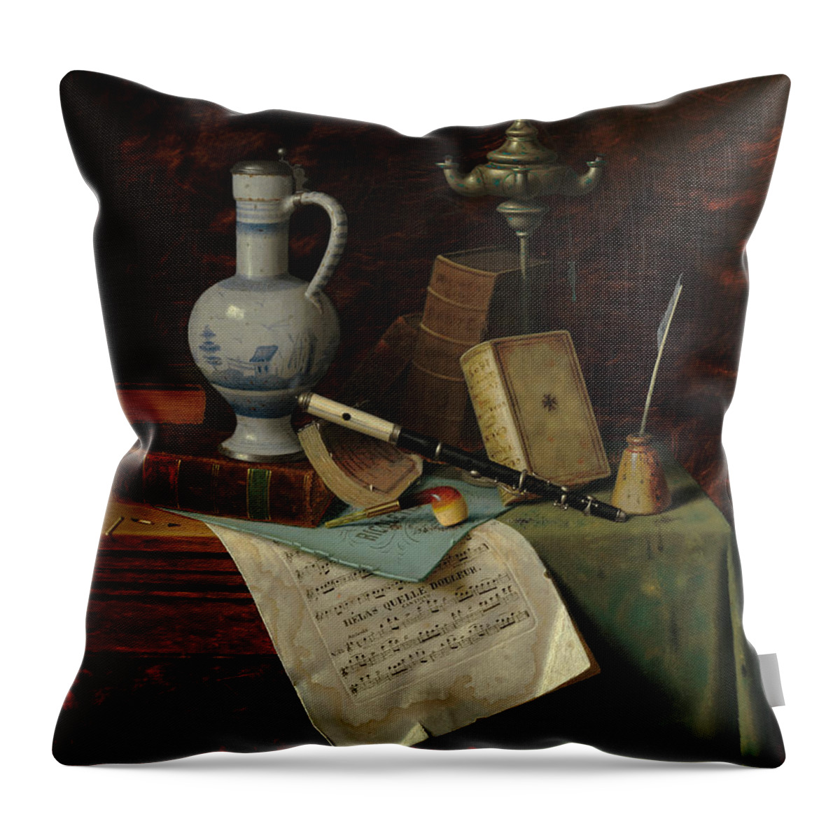 William Michael Harnett Throw Pillow featuring the painting My Gems #1 by William Michael Harnett