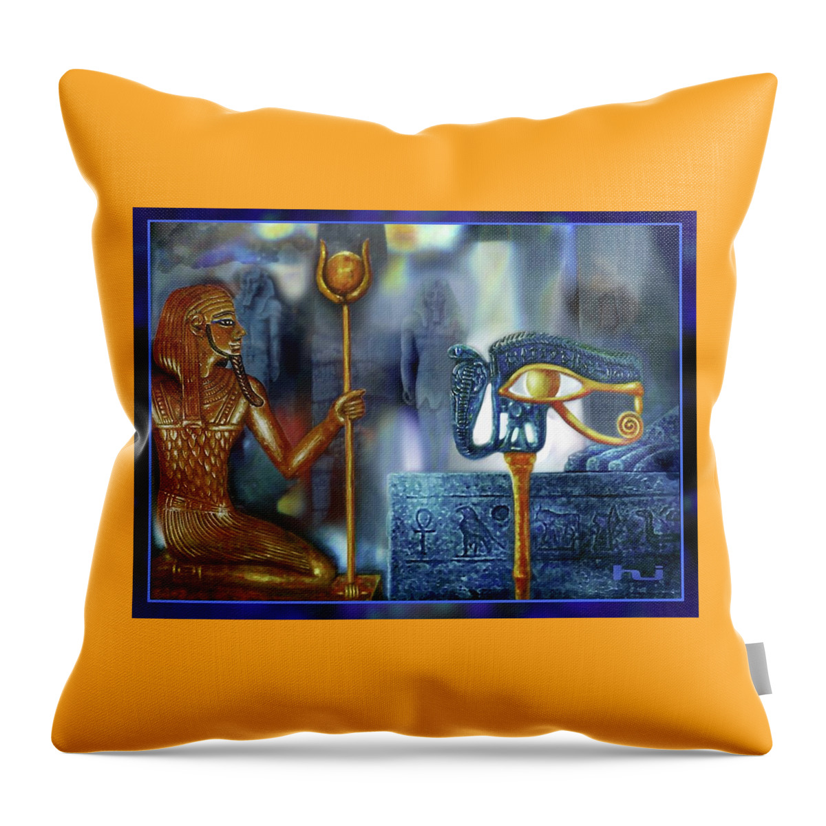 Egypt Throw Pillow featuring the painting Mysterious Egypt #3 by Hartmut Jager