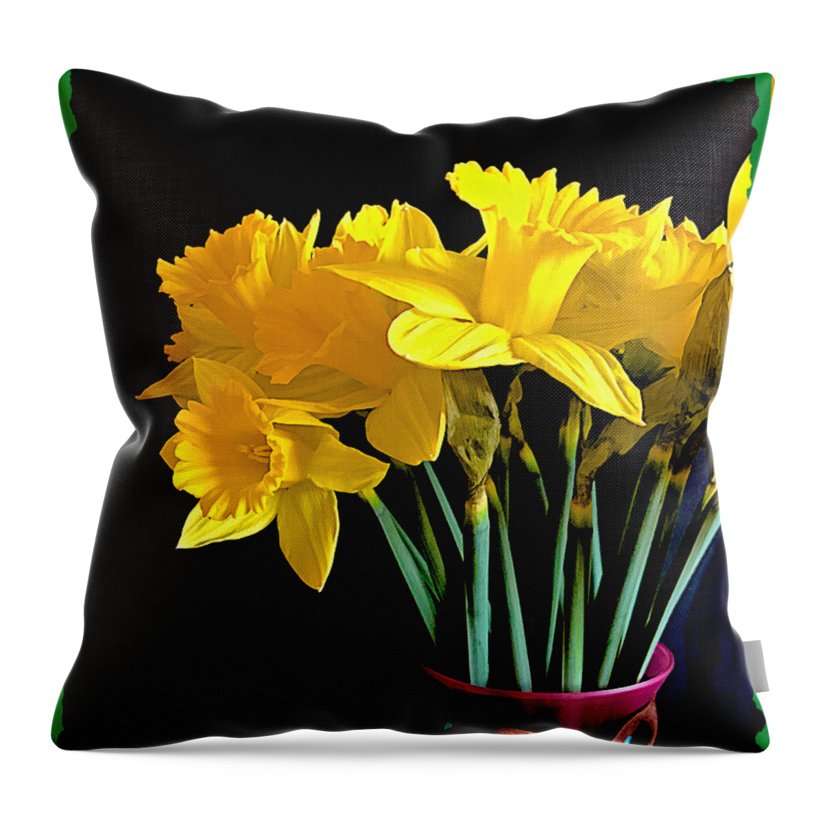 Narcissus Throw Pillow featuring the photograph Narcissus Bouquet by Barbara Zahno
