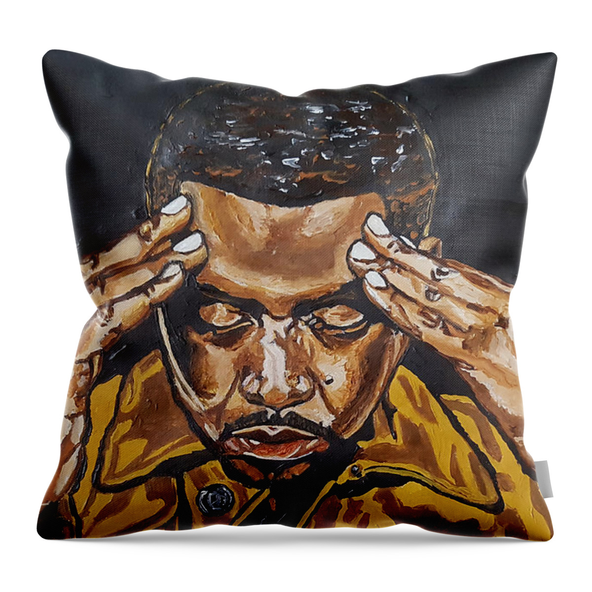 Nas Throw Pillow featuring the painting Nas #1 by Rachel Natalie Rawlins