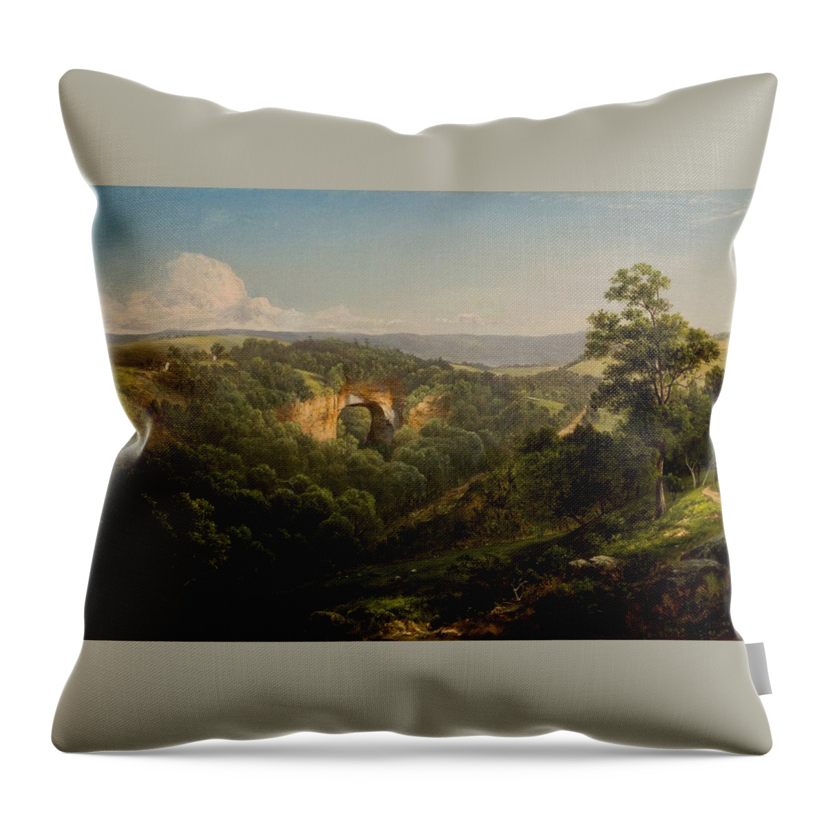 Natural Bridge Throw Pillow featuring the painting Natural Bridge #1 by MotionAge Designs