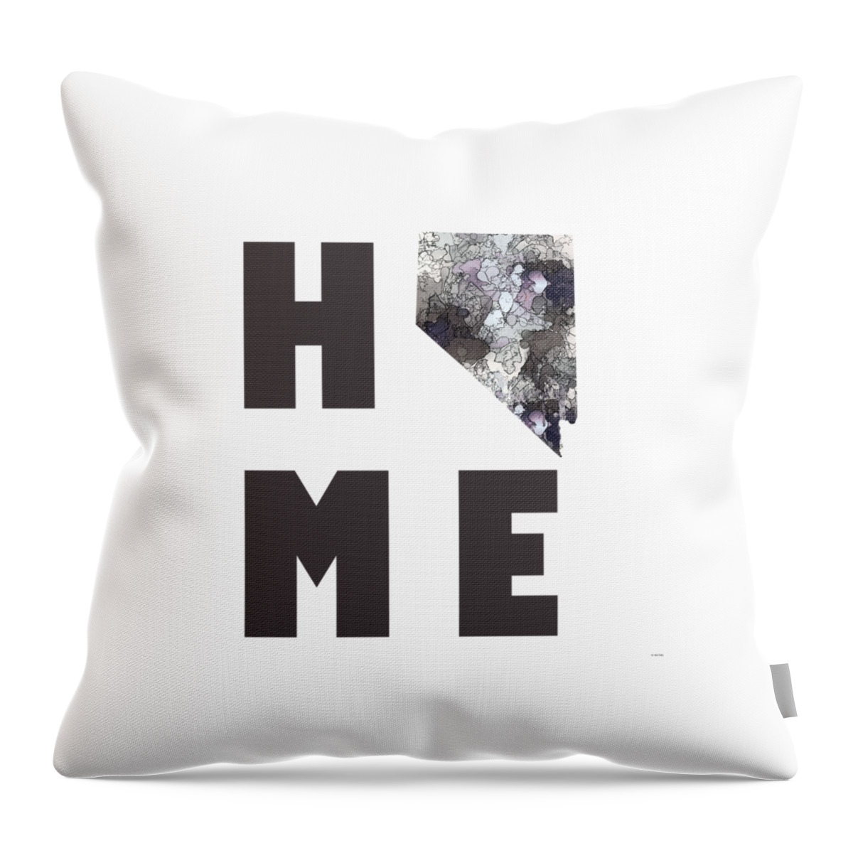 Nevada State Map Throw Pillow featuring the digital art Nevada State Map #1 by Marlene Watson