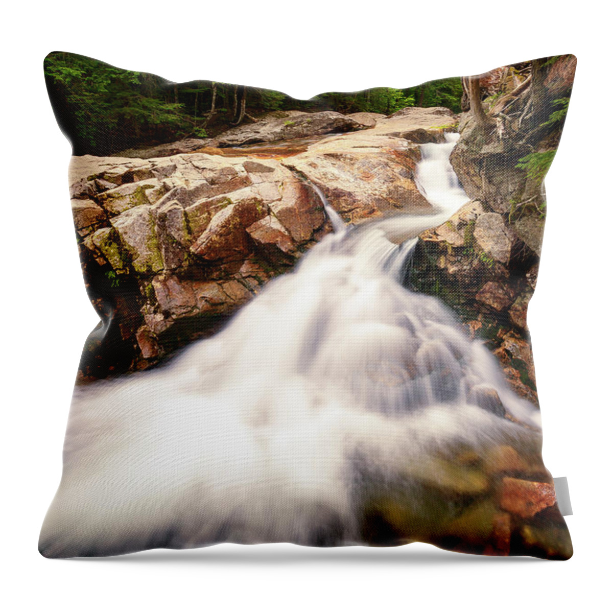 New England Throw Pillow featuring the photograph New England Waterfall #1 by Kyle Lee