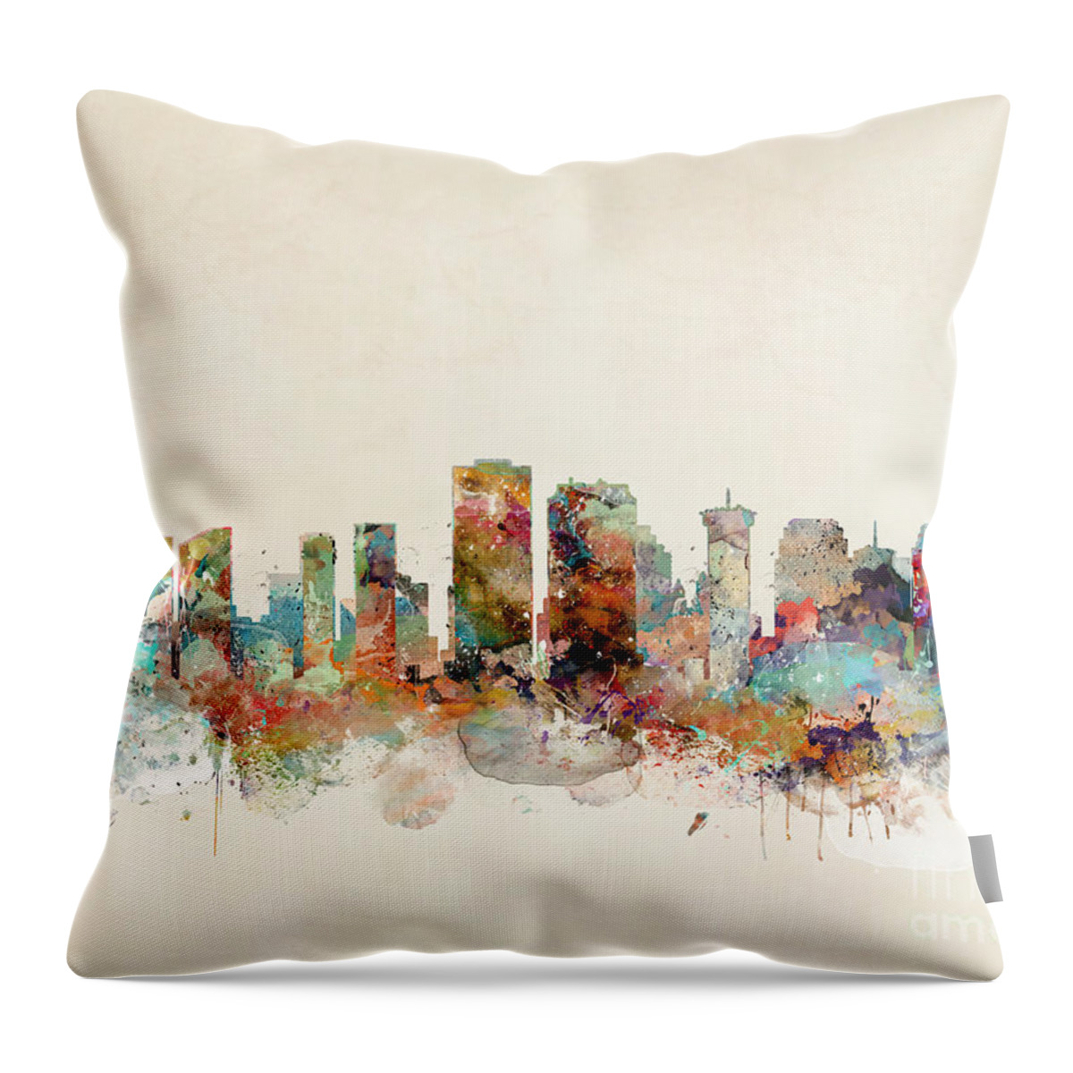 New Orleans Throw Pillow featuring the painting New Orleans Louisiana #1 by Bri Buckley