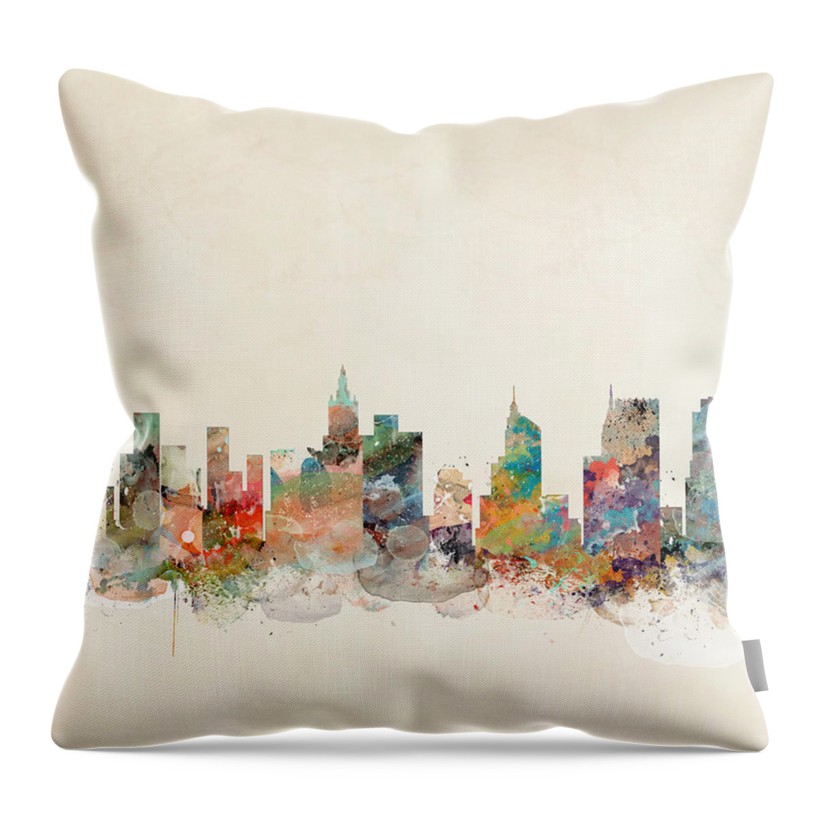 New York City City Skyline Throw Pillow featuring the painting New York City New York Skyline #1 by Bri Buckley