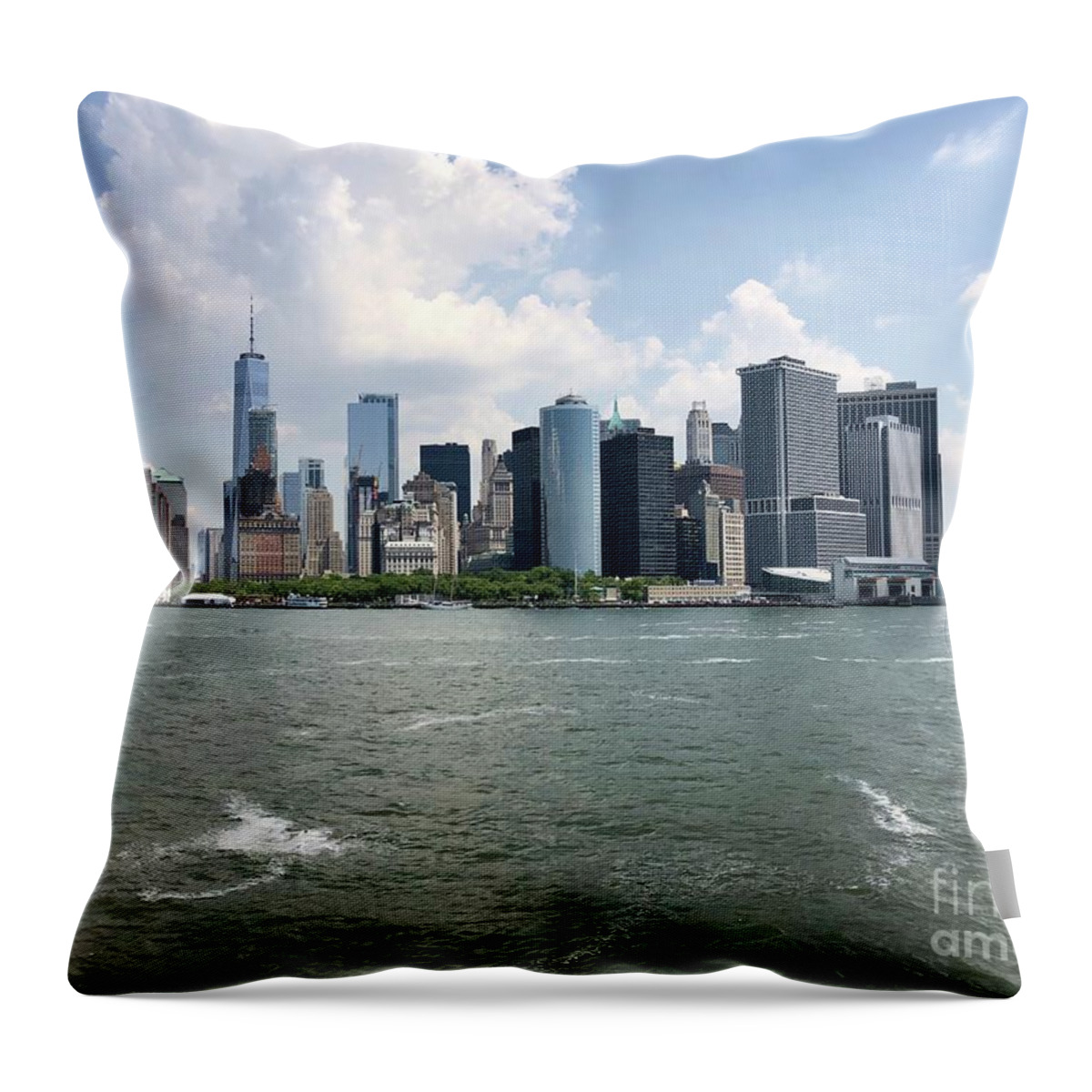 New York Skyline Throw Pillow featuring the photograph New York Skyline #1 by Flavia Westerwelle