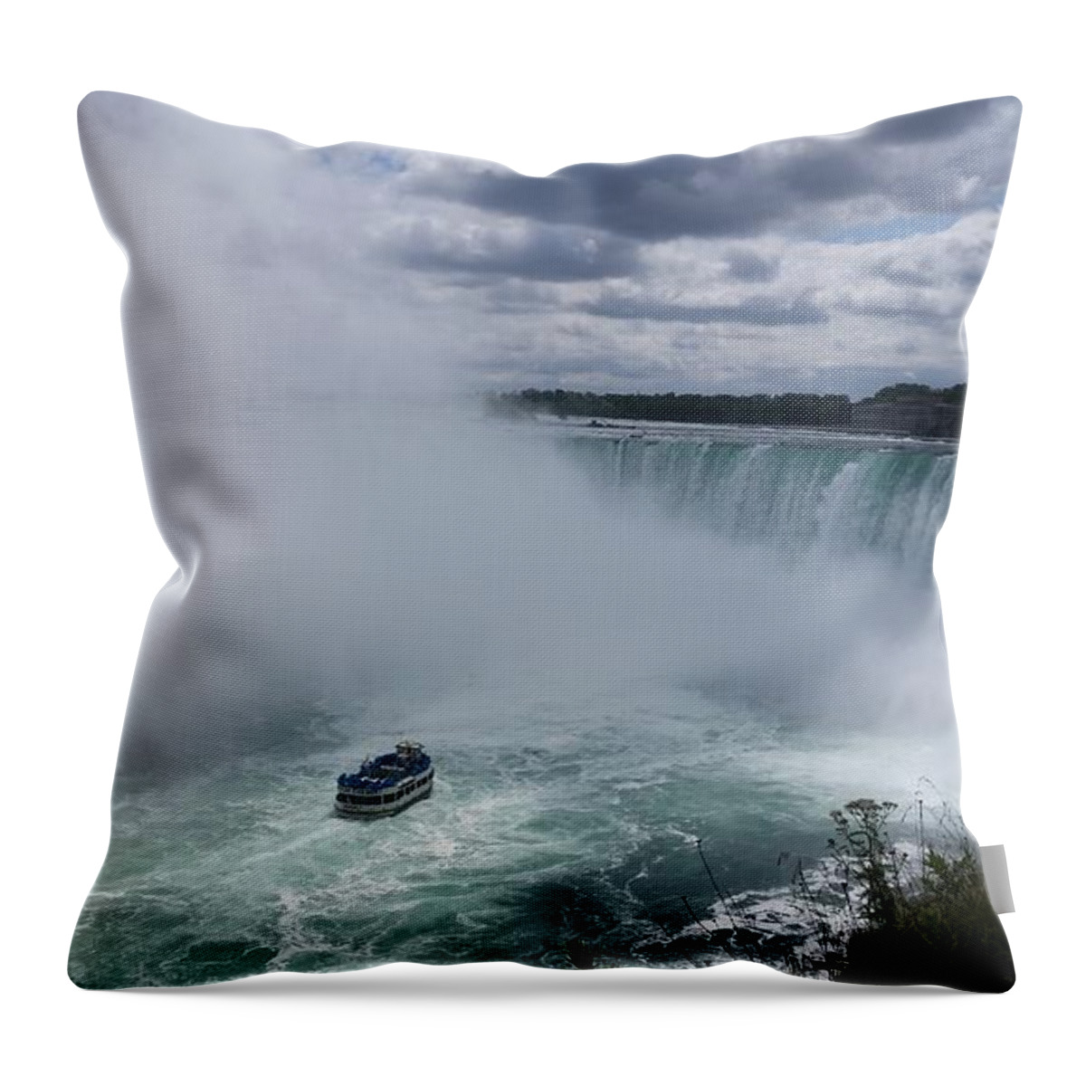  Throw Pillow featuring the photograph Niagara Falls #1 by Alison Wu