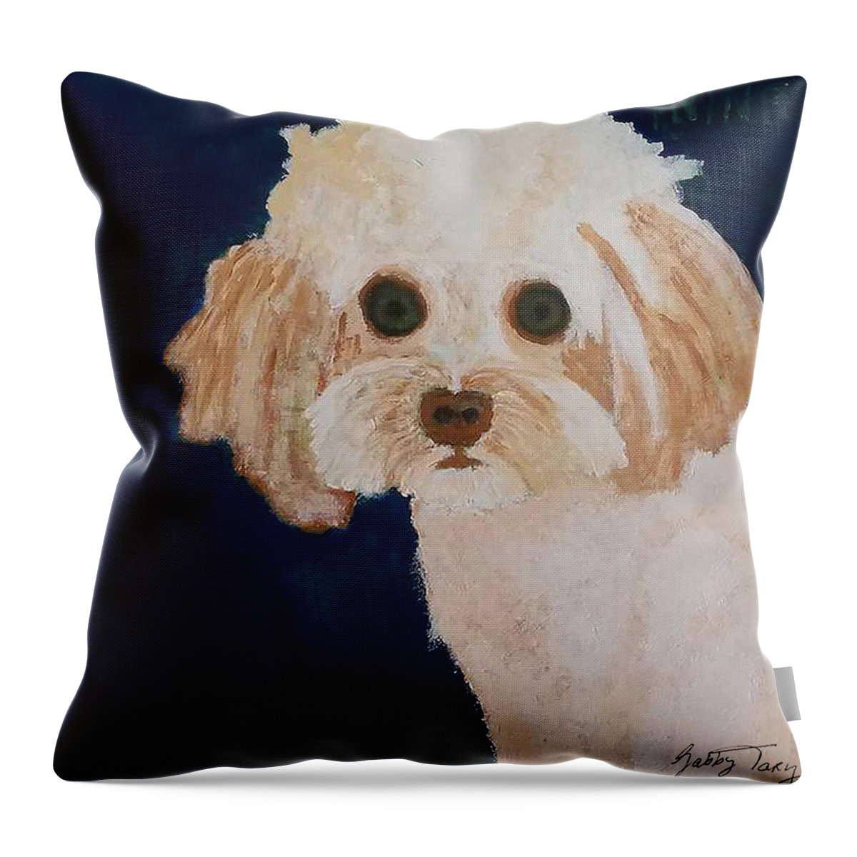 Pets Throw Pillow featuring the painting Nina by Gabby Tary