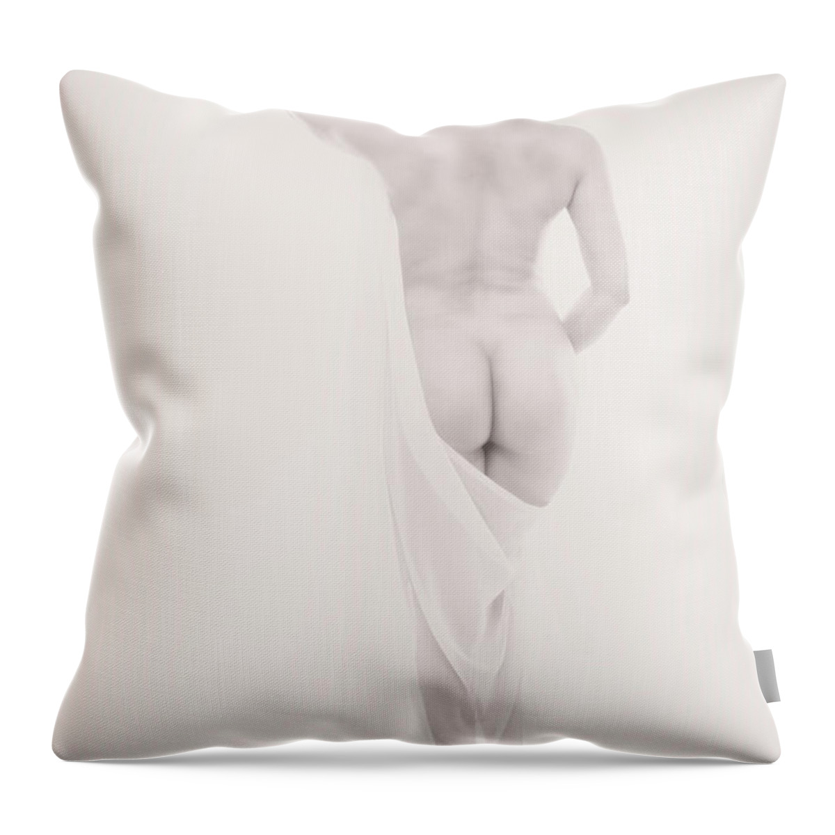 Nude Throw Pillow featuring the photograph Nude #1 by Kiran Joshi