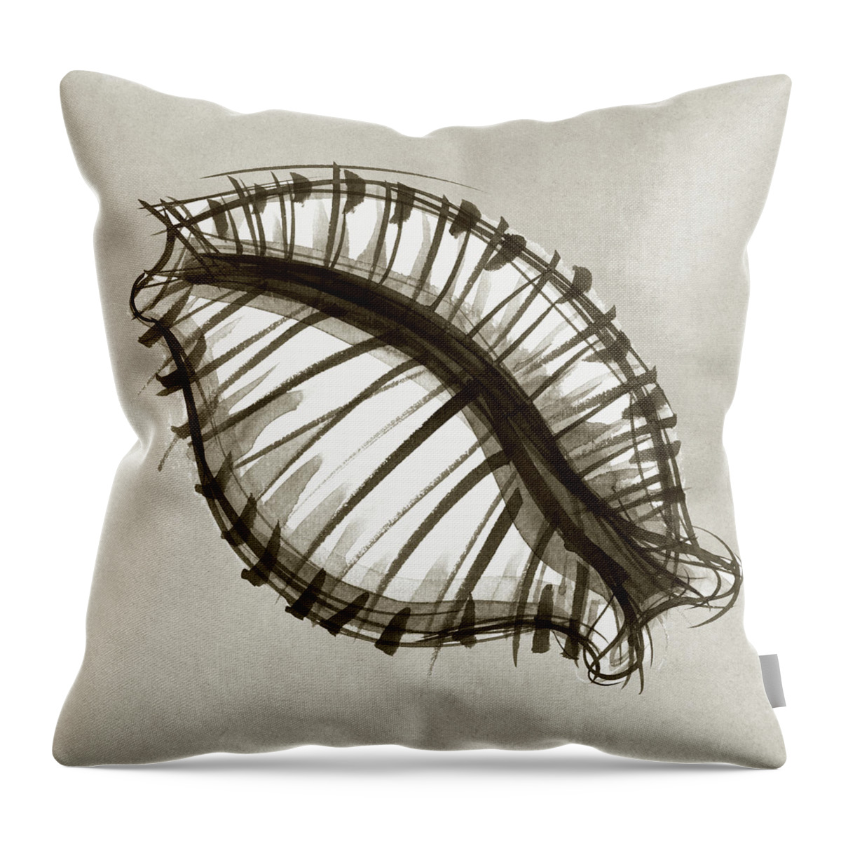 Seashell Throw Pillow featuring the painting Nut Cowrie #1 by Judith Kunzle