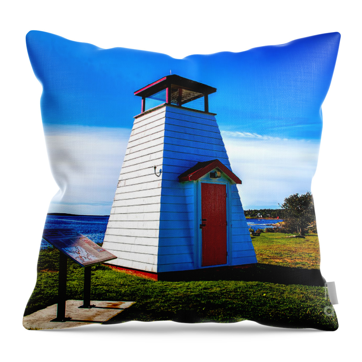 Canada Maritime Lighthouses Throw Pillow featuring the photograph Old Lighthouse #1 by Rick Bragan