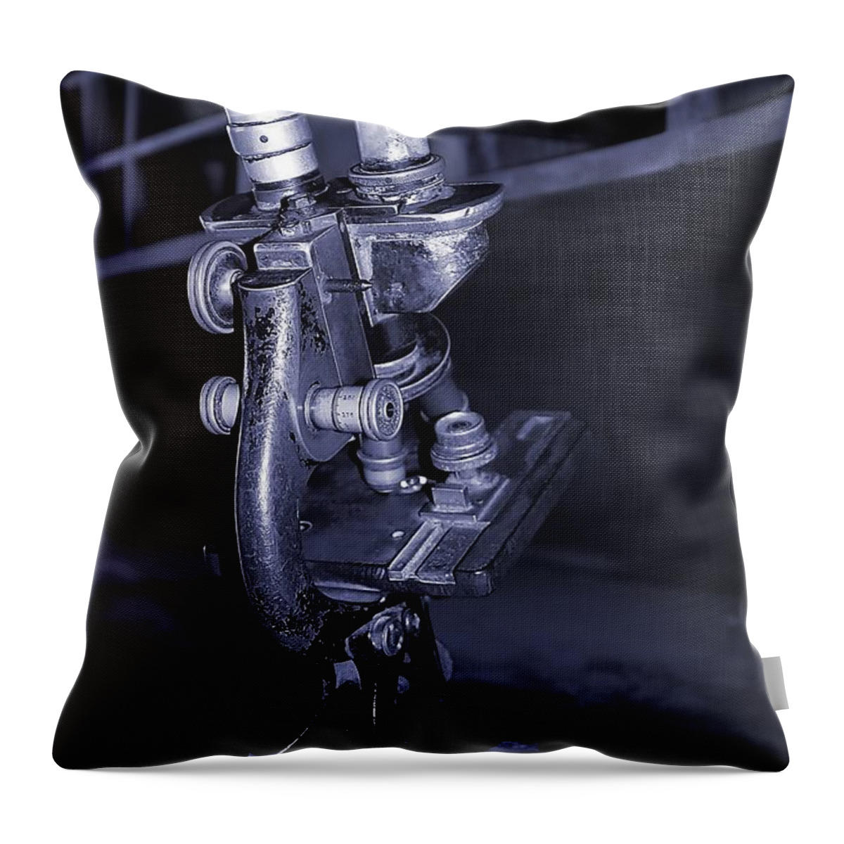Old Throw Pillow featuring the photograph Old Microscope #1 by Henrik Lehnerer