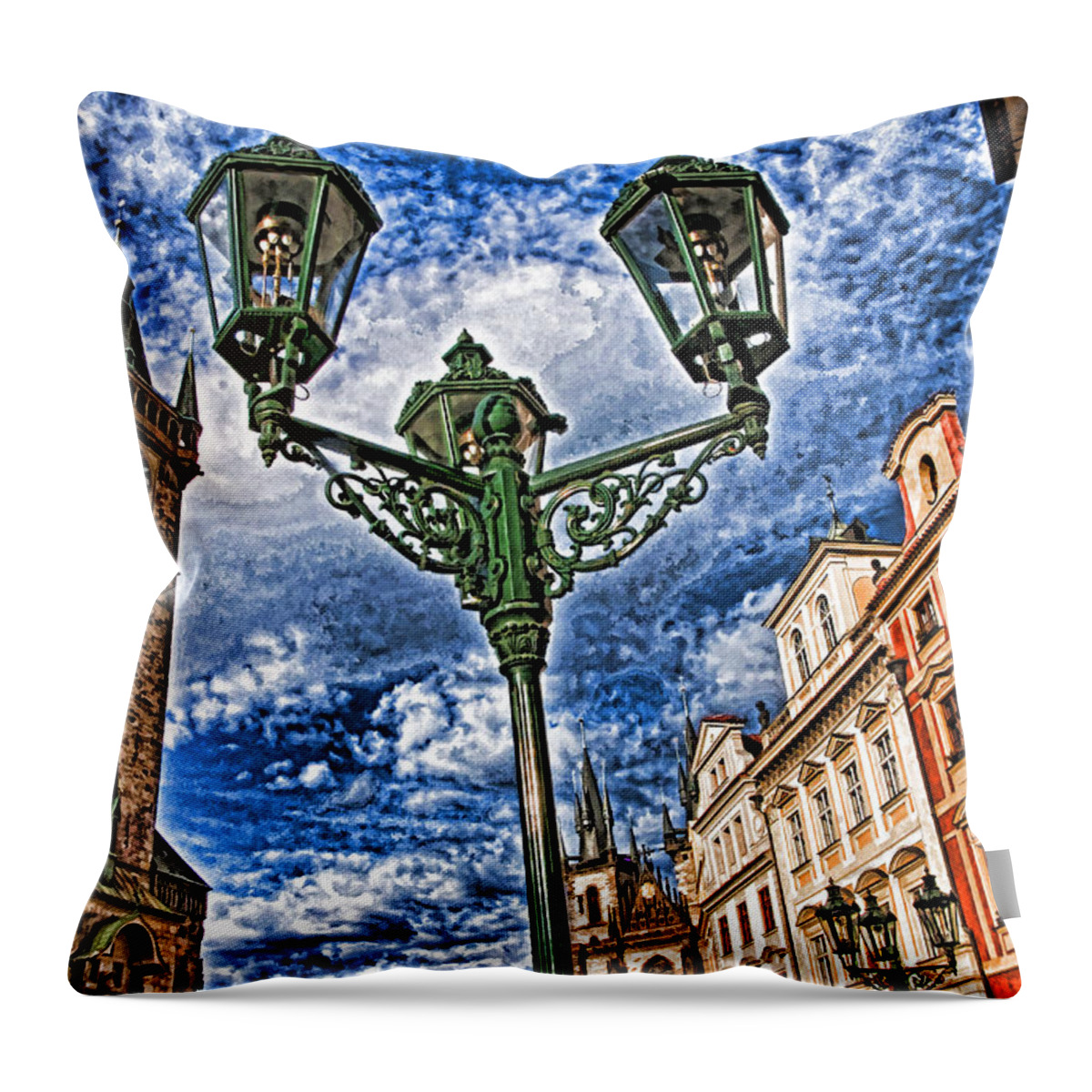 Czech Republic Throw Pillow featuring the photograph Old Town Prague #1 by Dennis Cox