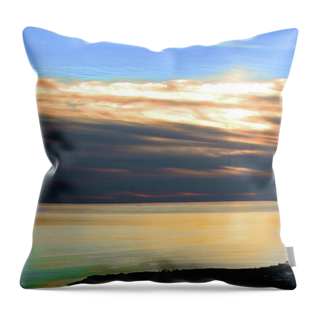 Sunset Throw Pillow featuring the photograph Ominous Sunset by Ed Clark